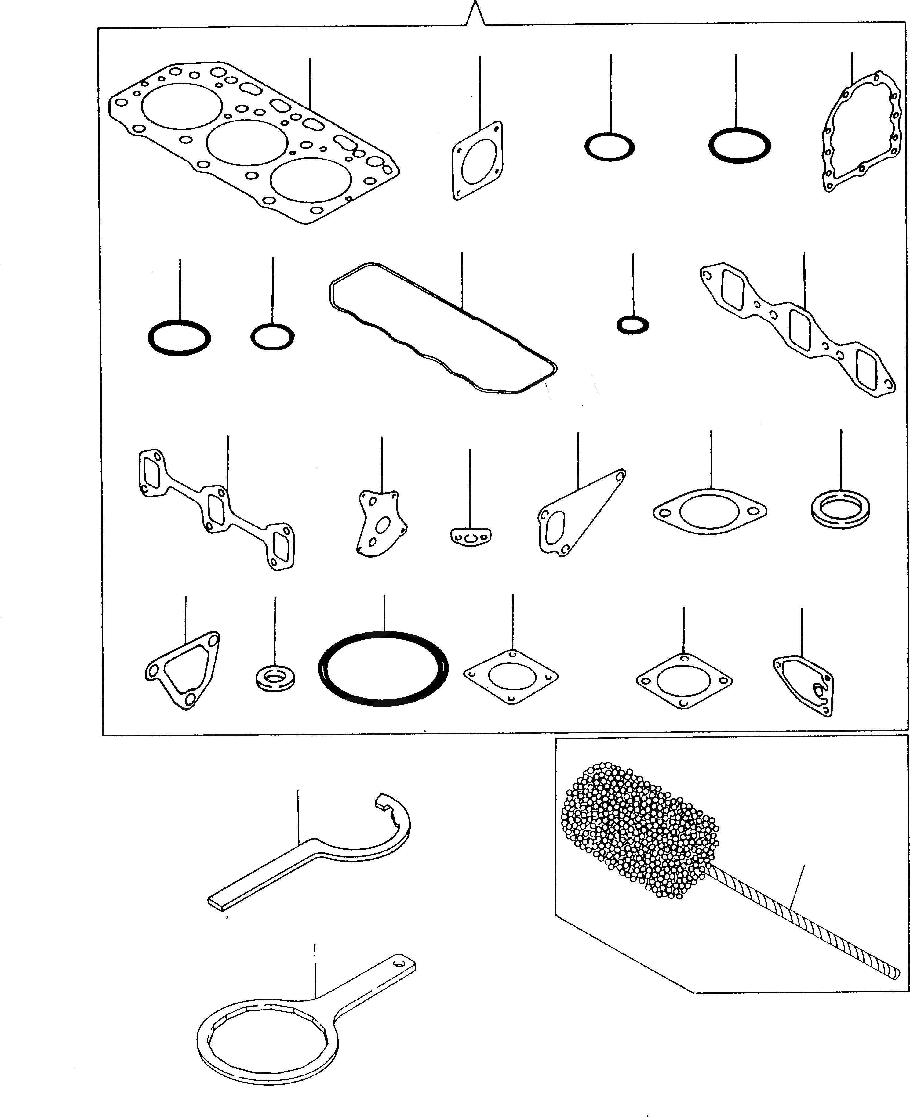 Схема запчастей Komatsu 230 - КОМПЛЕКТ ПРОКЛАДОК (ОПЦИОНН.) - ИНСТРУМЕНТ ДВИГАТЕЛЬ