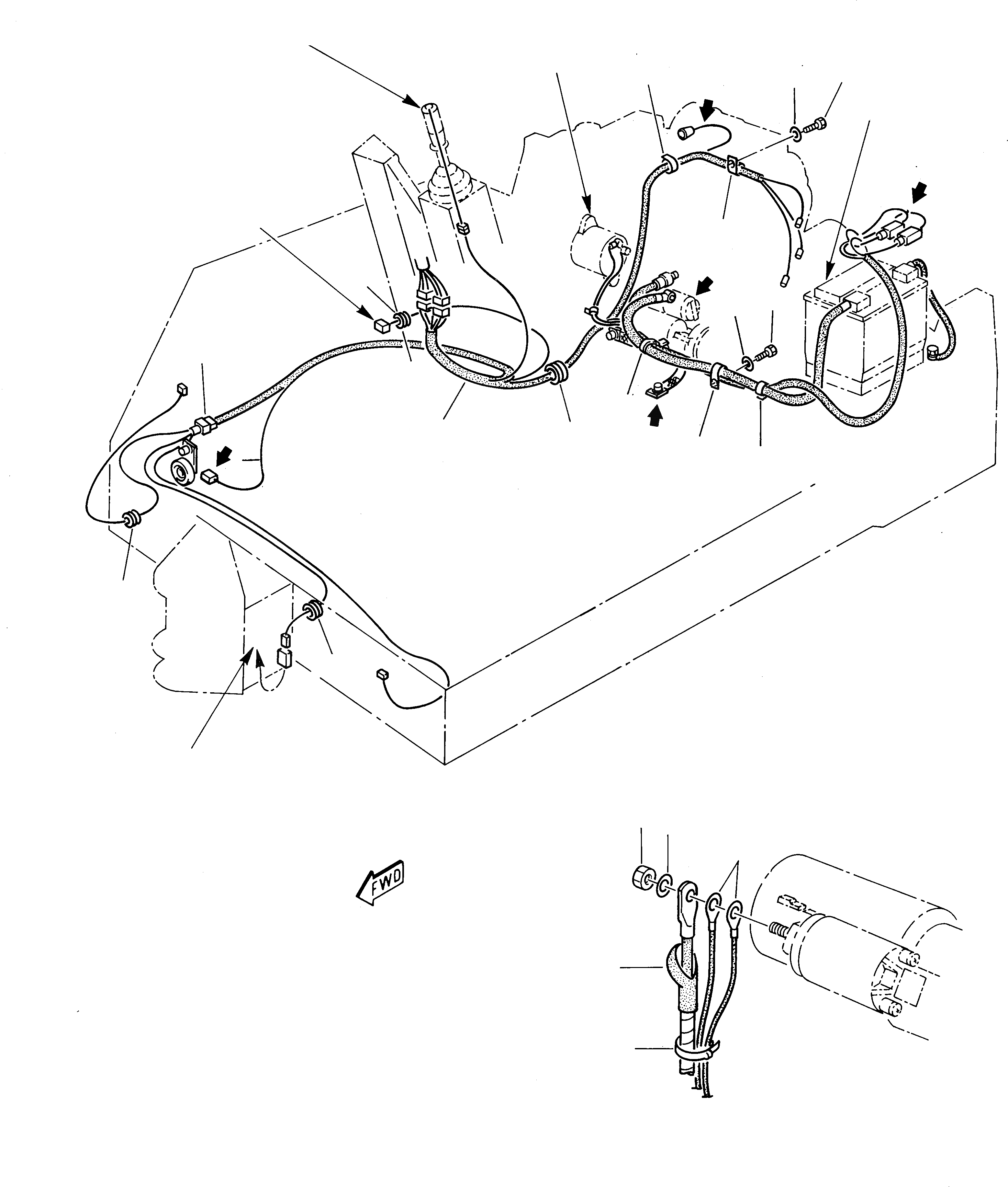 Схема запчастей Komatsu 230 - ЭЛЕКТРИКА (1 ЧАСТЬ) КОМПОНЕНТЫ ДВИГАТЕЛЯ И ЭЛЕКТРИКА