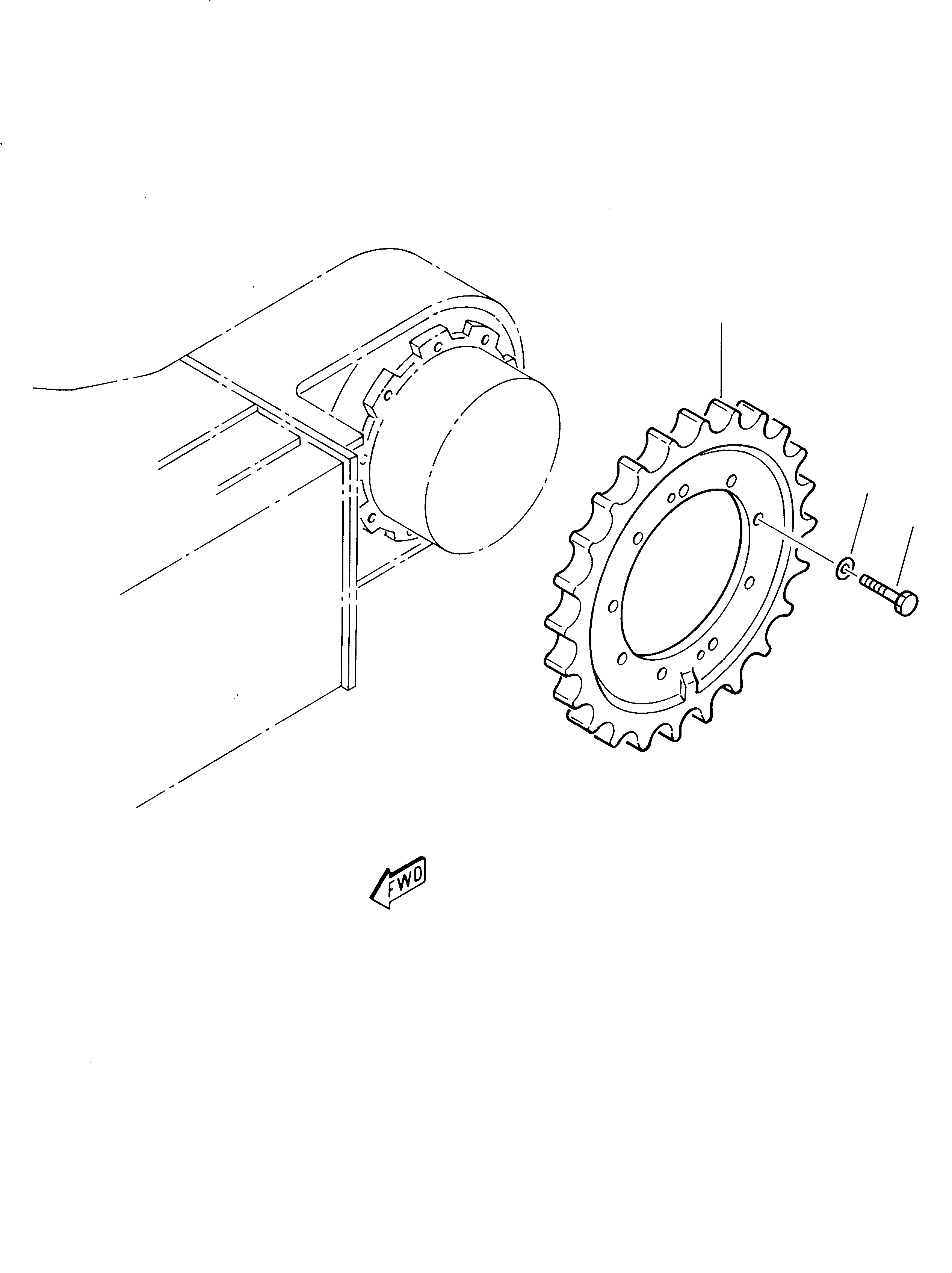 Схема запчастей Komatsu 230 - ЗВЕЗДОЧКА ХОДОВАЯ