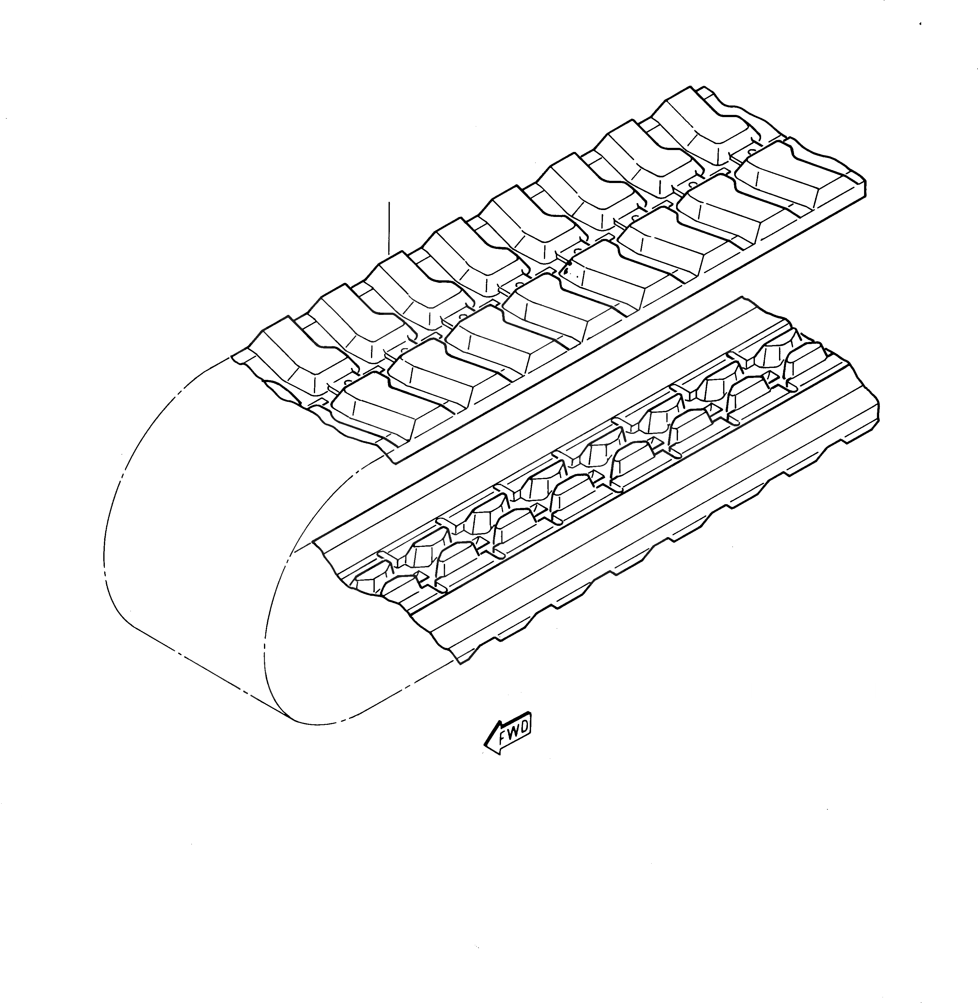 Схема запчастей Komatsu 230 - РЕЗИН. SHOE ХОДОВАЯ