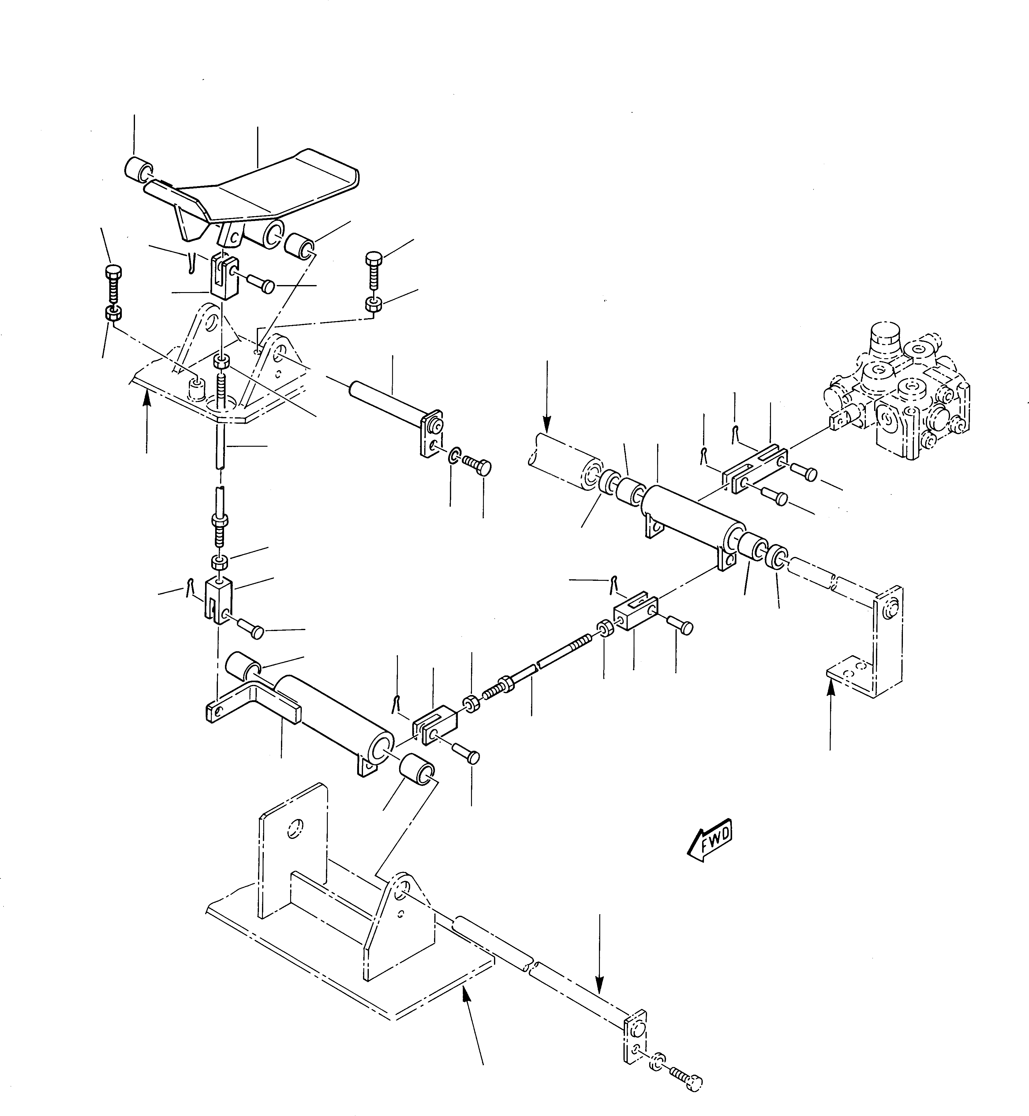 Схема запчастей Komatsu 230 - ПЕДАЛЬ УПРАВЛ-Я РАБОЧ. ОБОРУД. СИСТЕМА УПРАВЛЕНИЯ И ОСНОВНАЯ РАМА