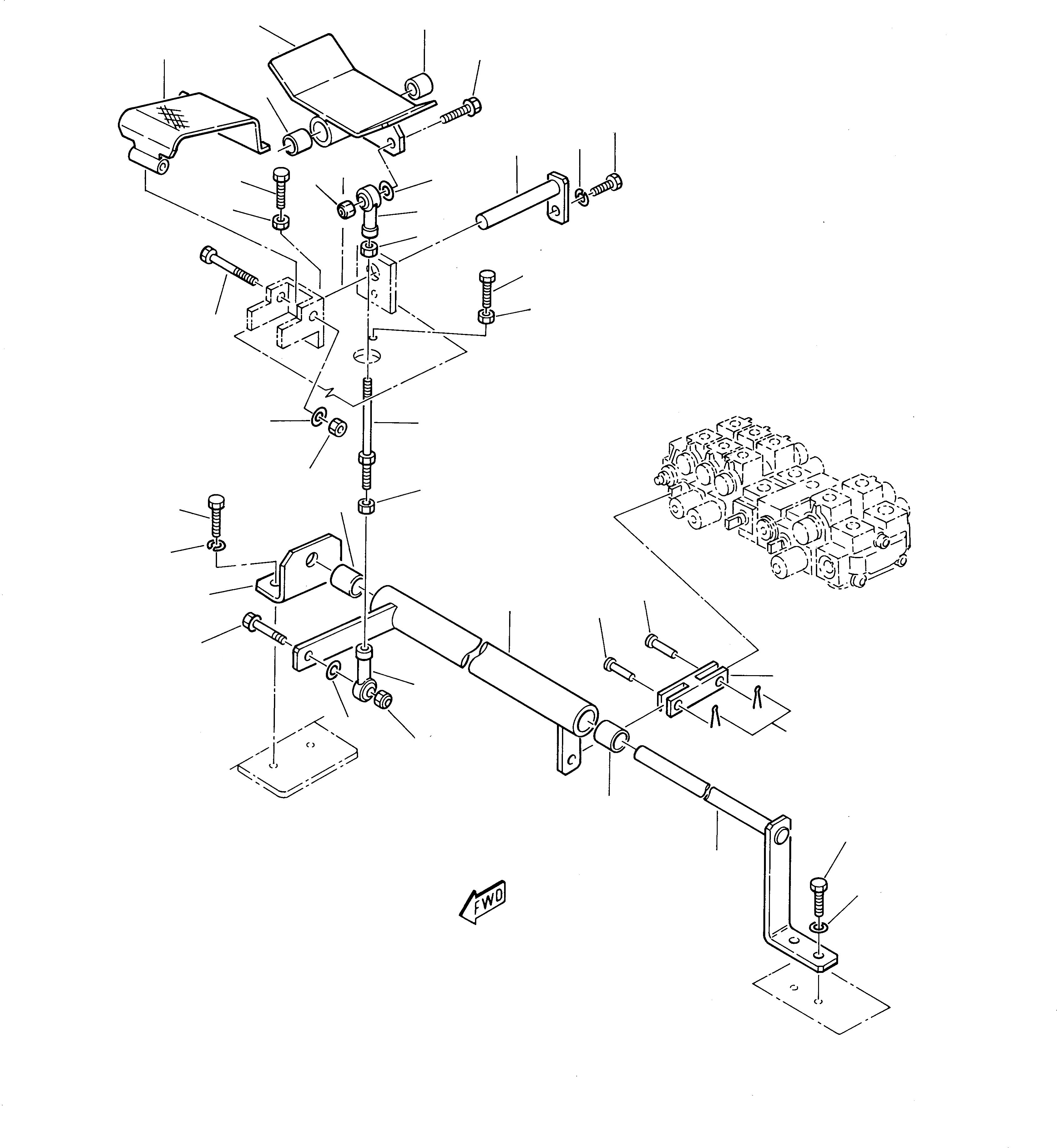 Схема запчастей Komatsu 230 - УПРАВЛЕНИЕ ПОВОРОТОМ СТРЕЛЫ ПЕДАЛЬ СИСТЕМА УПРАВЛЕНИЯ И ОСНОВНАЯ РАМА