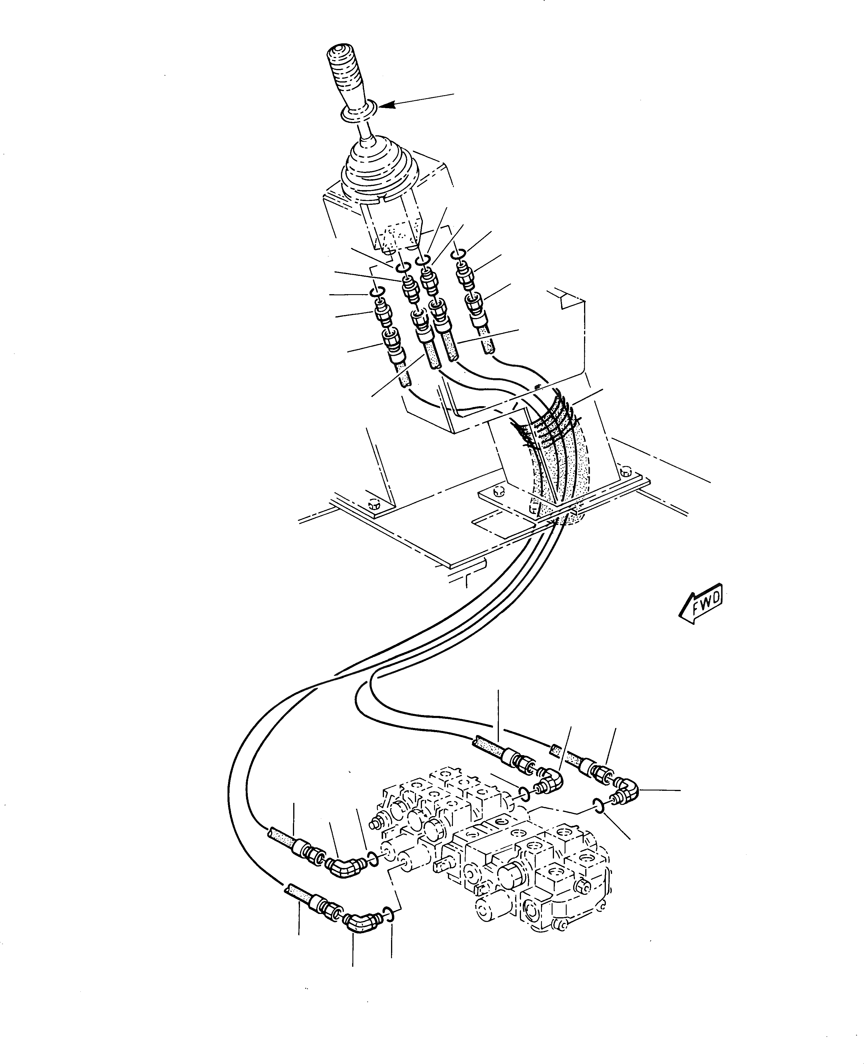 Схема запчастей Komatsu 230 - СТРЕЛА И КОВШ СЕРВОУПРАВЛ. (2 ЧАСТЬ) СИСТЕМА УПРАВЛЕНИЯ И ОСНОВНАЯ РАМА