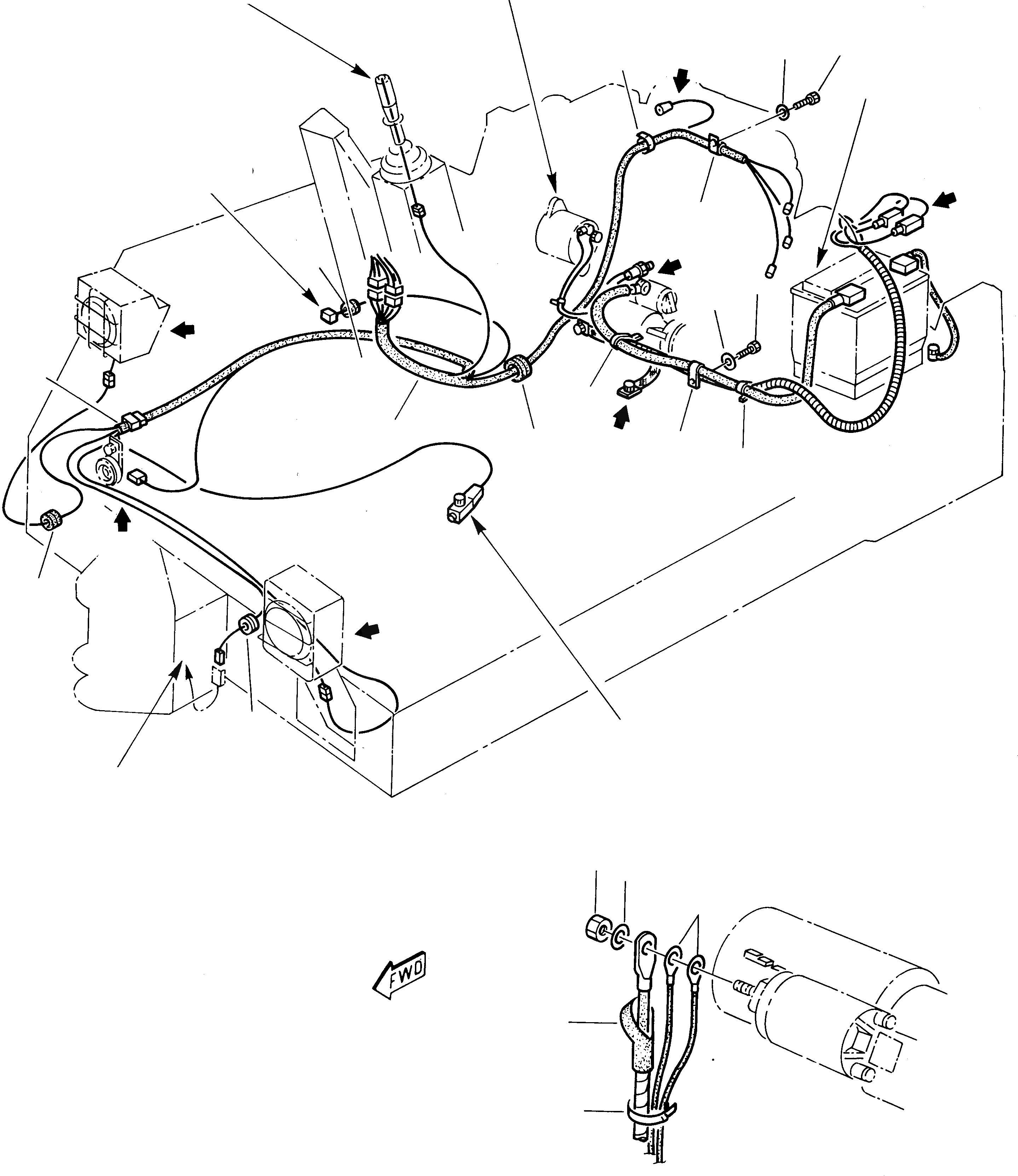 Схема запчастей Komatsu 235 - ЭЛЕКТРИКА: 1 ЧАСТЬ (СПЕЦ-Я TBG) КОМПОНЕНТЫ ДВИГАТЕЛЯ И ЭЛЕКТРИКА