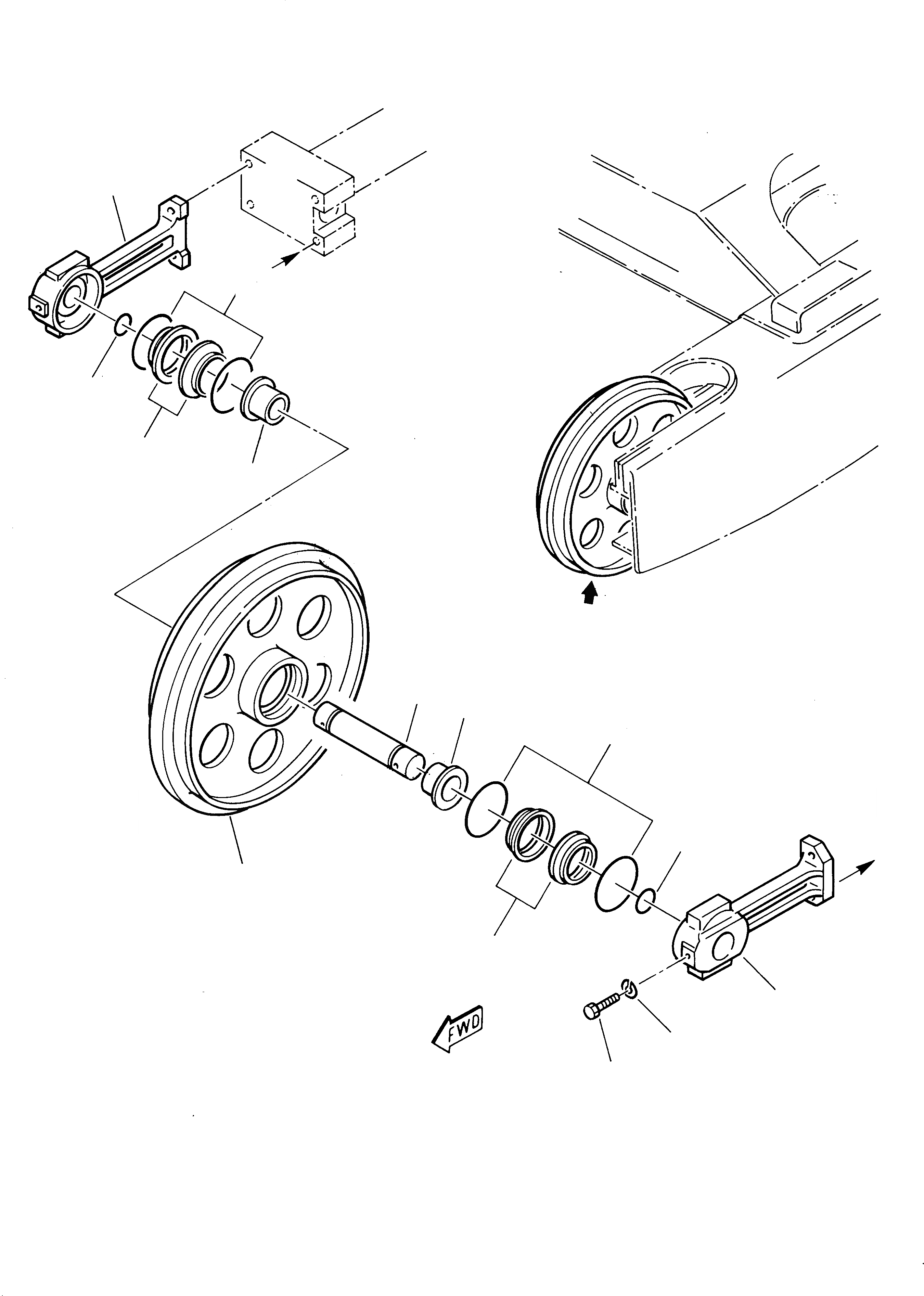 Схема запчастей Komatsu 235 - ПЕРЕДН. ЛЕНИВЕЦ ХОДОВАЯ
