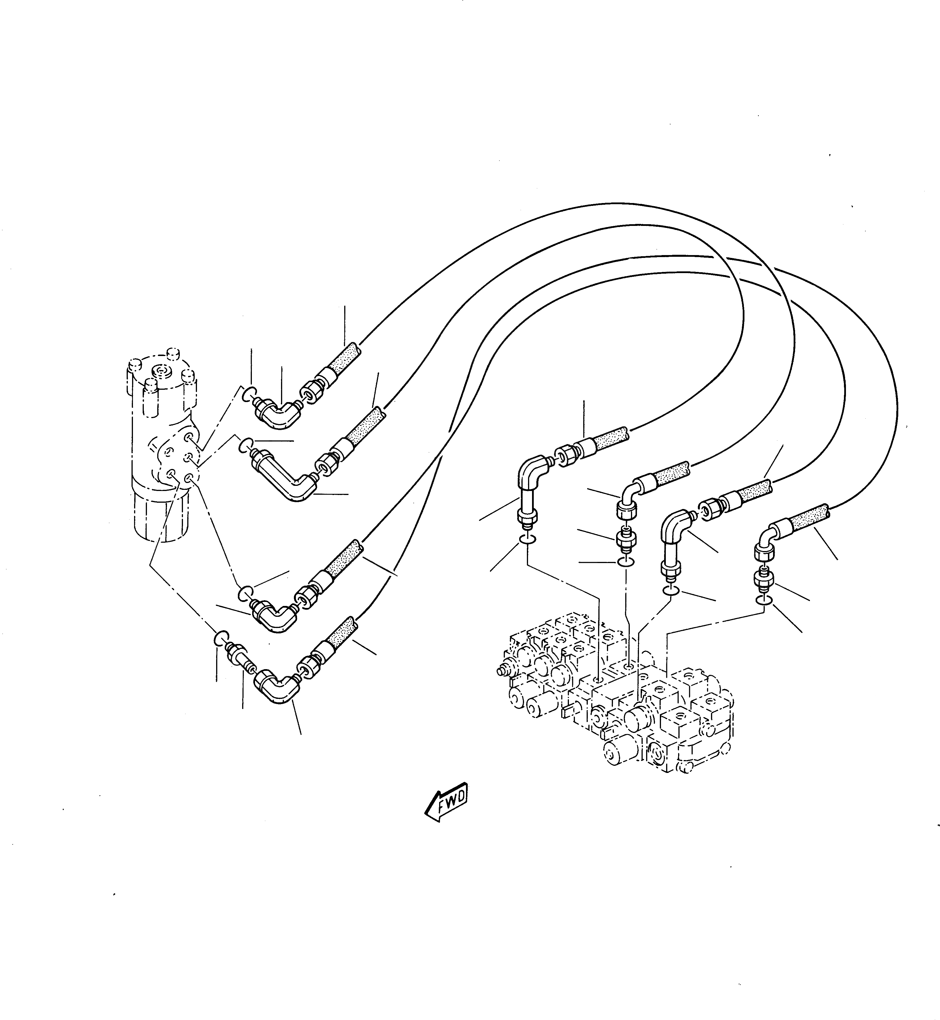 Схема запчастей Komatsu 235 - ГИДРОЛИНИЯ (МОТОР ХОДА ЛИНИЯ) (1 ЧАСТЬ) РАБОЧЕЕ ОБОРУДОВАНИЕ