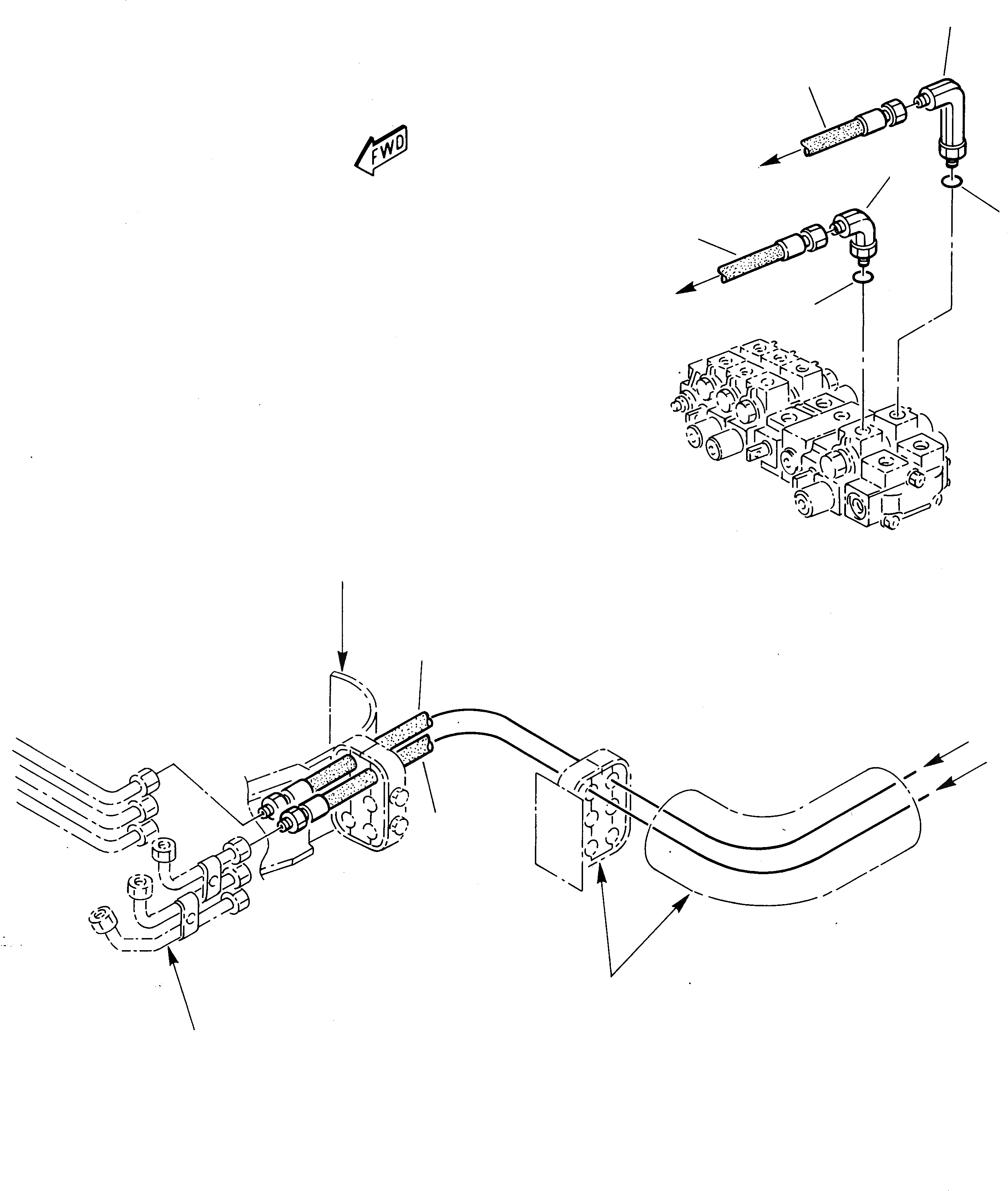 Схема запчастей Komatsu 235 - ГИДРОЛИНИЯ (ЦИЛИНДР РУКОЯТИ) РАБОЧЕЕ ОБОРУДОВАНИЕ