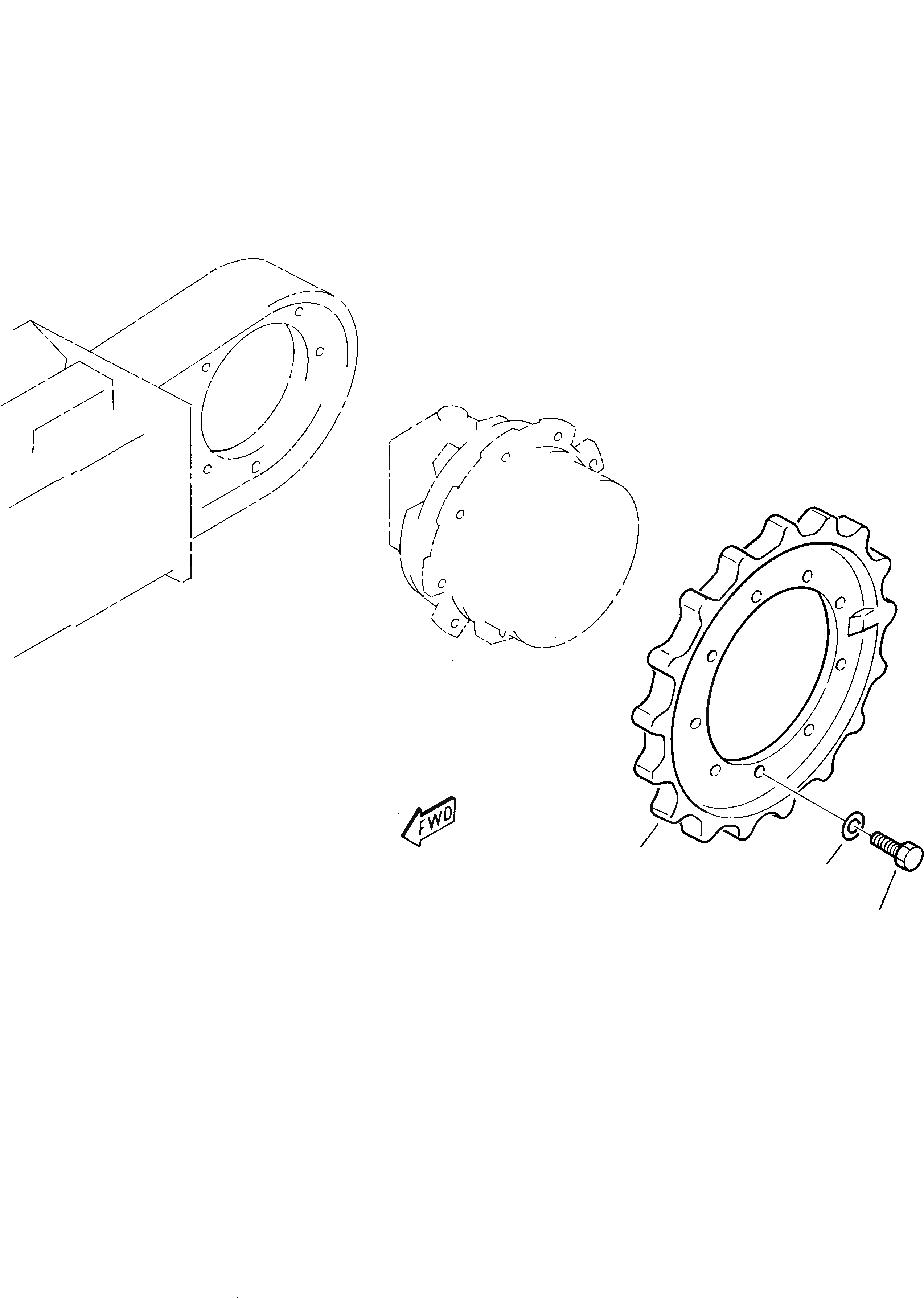 Схема запчастей Komatsu 245 - ЗВЕЗДОЧКА ХОДОВАЯ