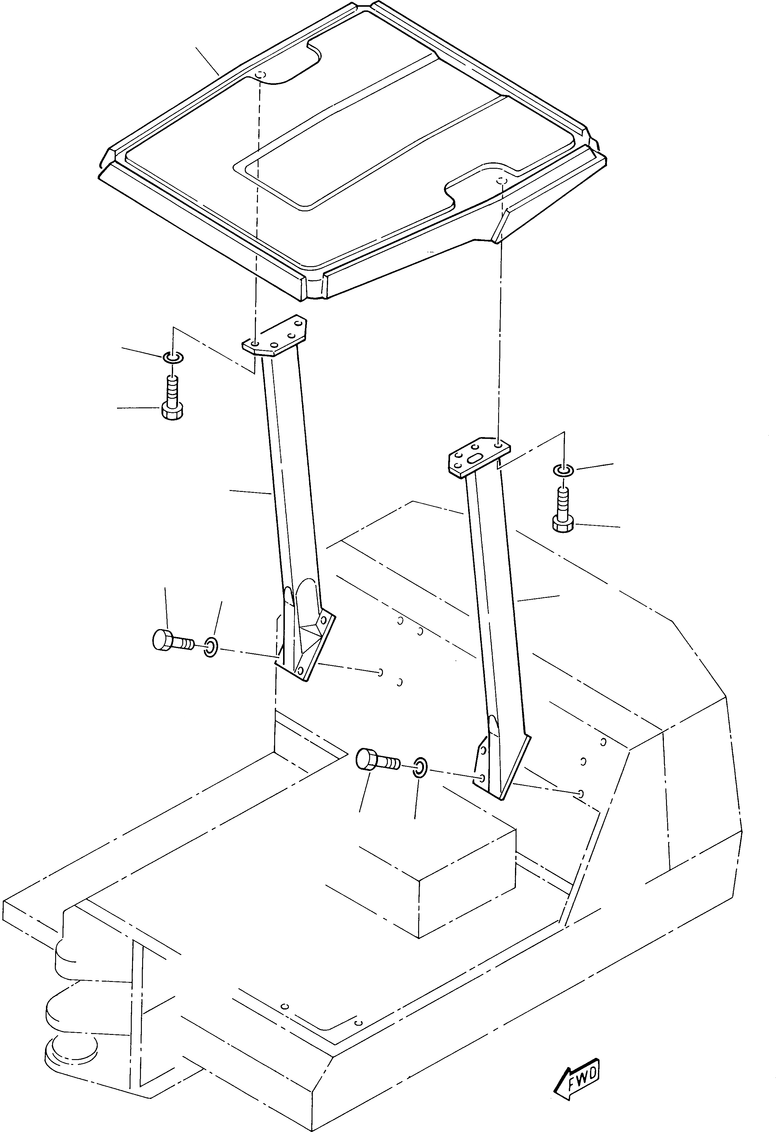 Схема запчастей Komatsu 245 - НАВЕС ЧАСТИ КОРПУСА И КАБИНА