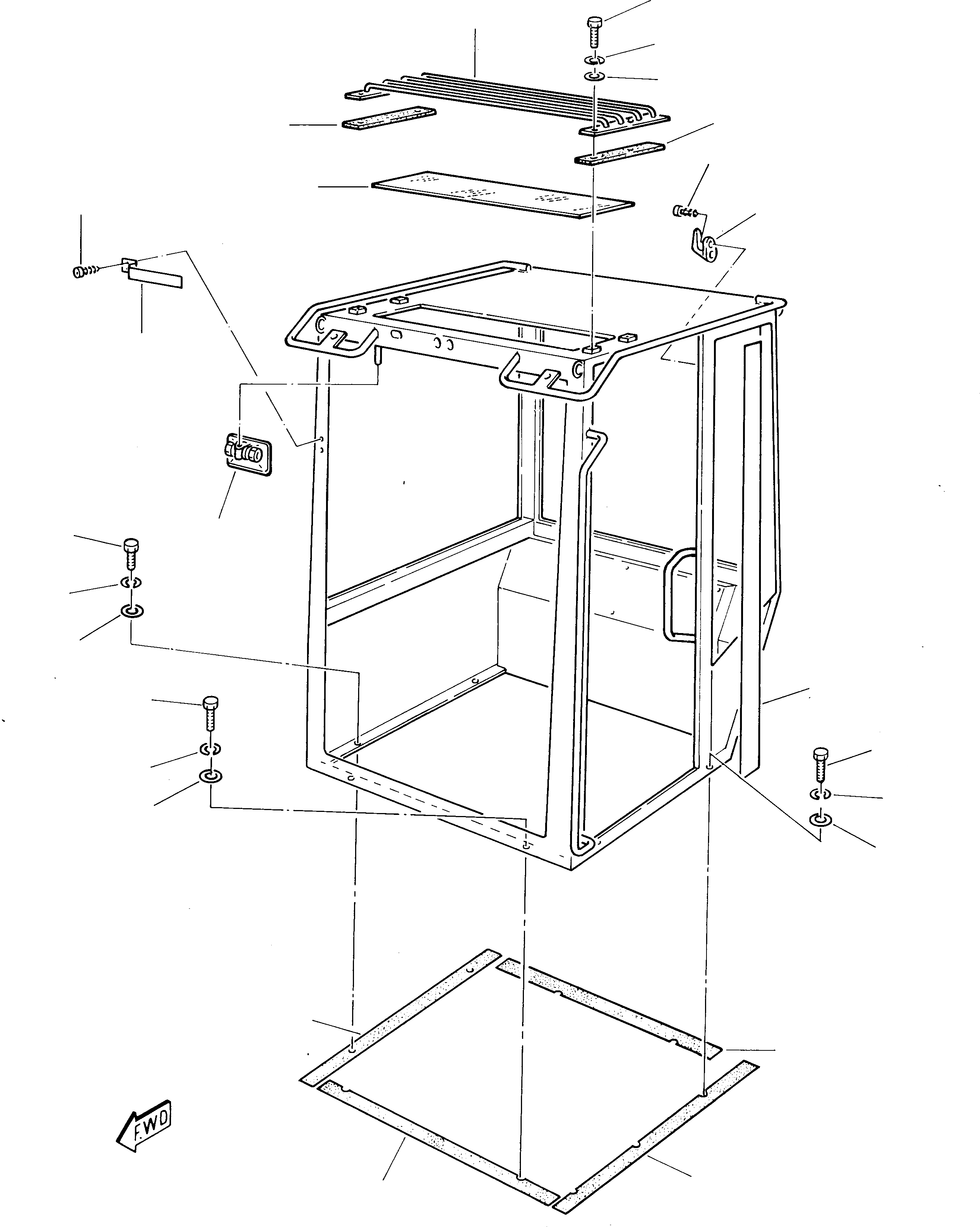 Схема запчастей Komatsu 245 - КАБИНА (1 ЧАСТЬ) ЧАСТИ КОРПУСА И КАБИНА