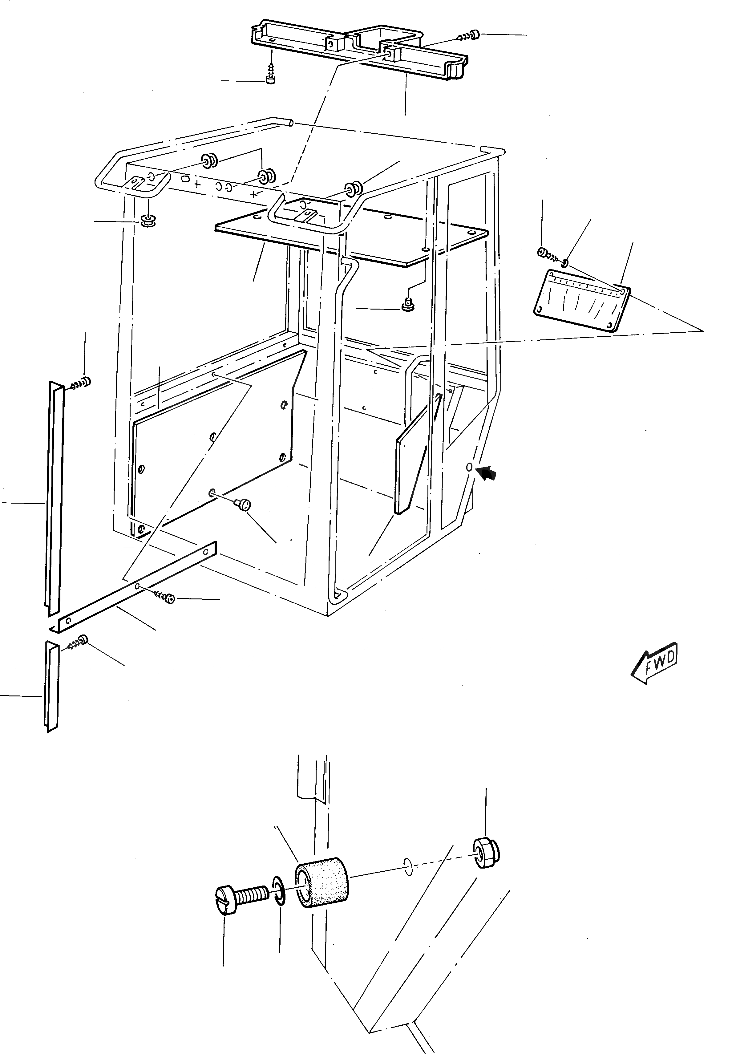 Схема запчастей Komatsu 245 - КАБИНА (2 ЧАСТЬ) ЧАСТИ КОРПУСА И КАБИНА