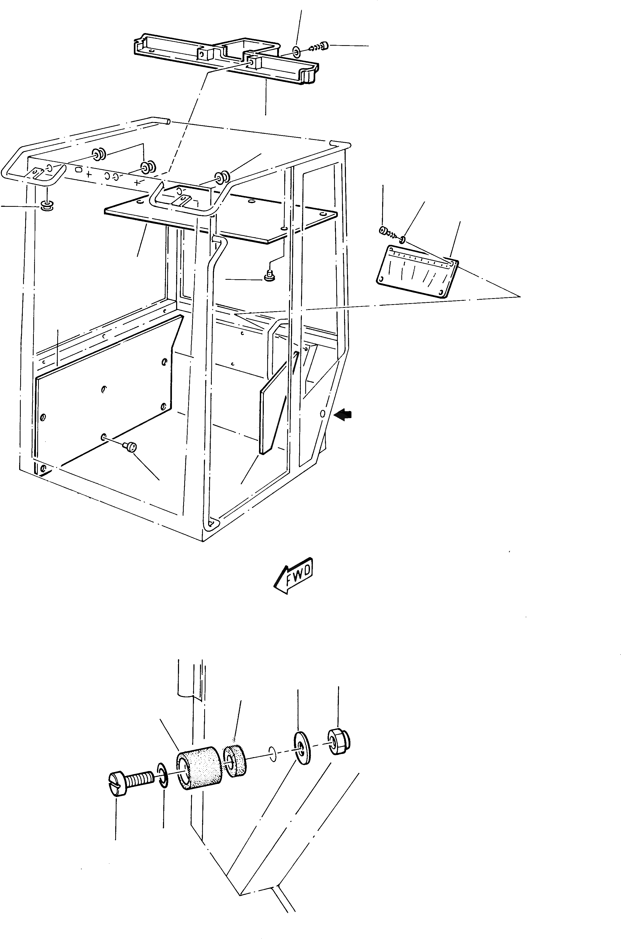 Схема запчастей Komatsu 245 - КАБИНА (2 ЧАСТЬ) ЧАСТИ КОРПУСА И КАБИНА