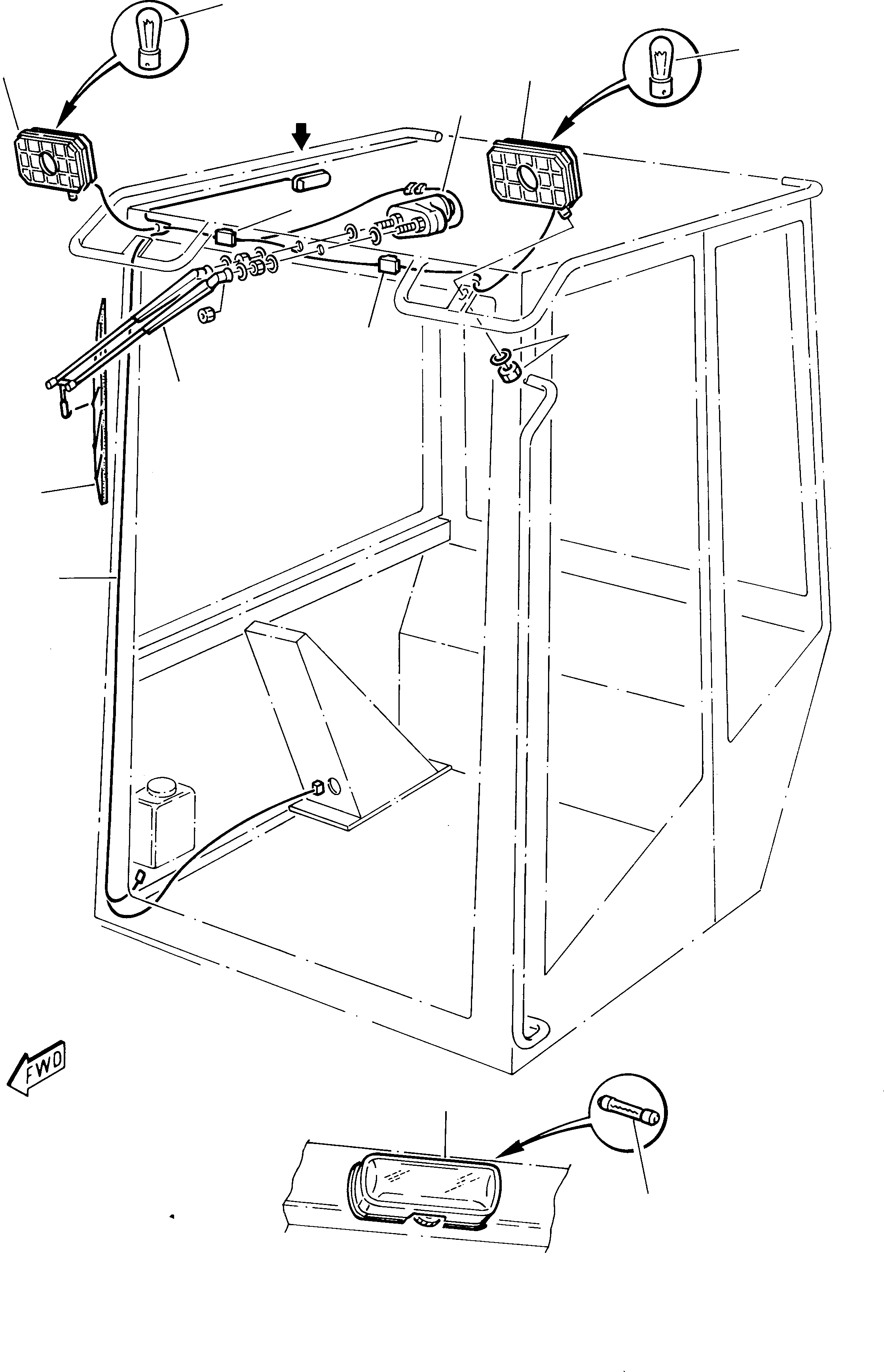 Схема запчастей Komatsu 245 - ЭЛЕКТРИКА КАБИНА ЧАСТИ КОРПУСА И КАБИНА