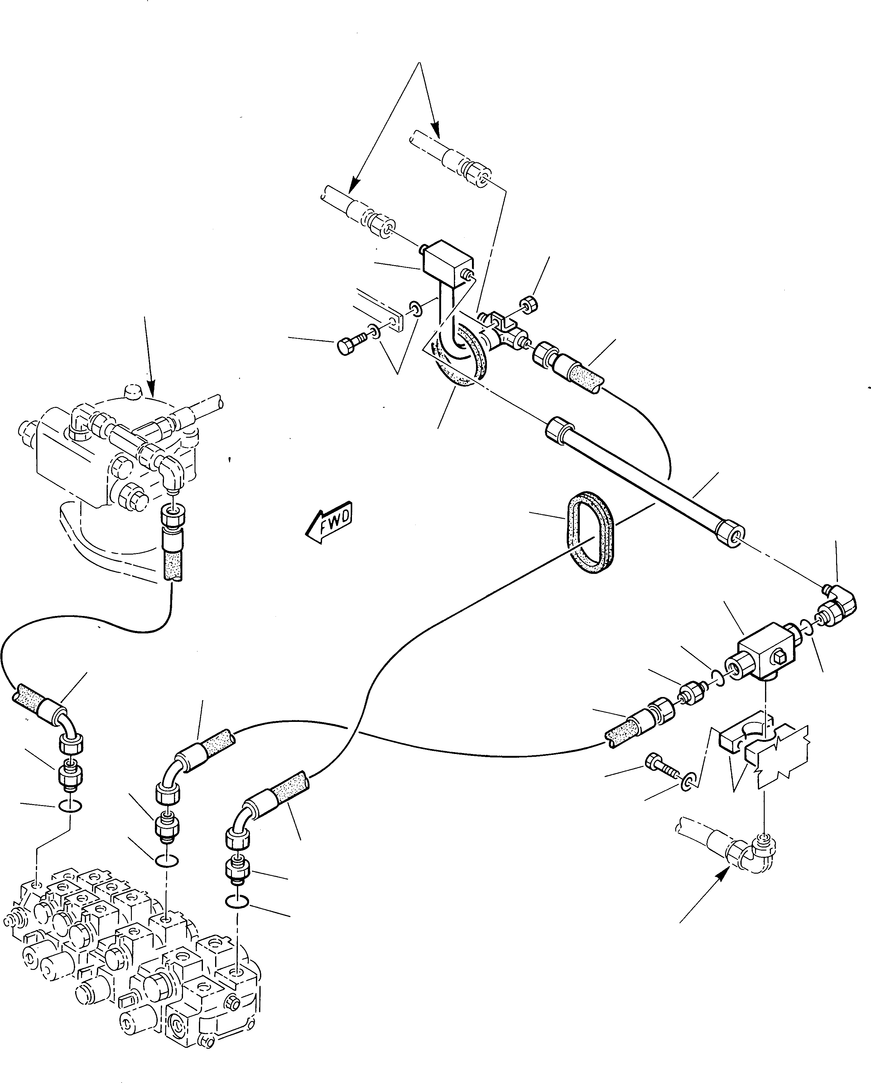 Схема запчастей Komatsu 245 - ГИДРОЛИНИЯ (ВОЗВРАТ. ЛИНИЯ) (1 ЧАСТЬ) УПРАВЛ-Е РАБОЧИМ ОБОРУДОВАНИЕМ