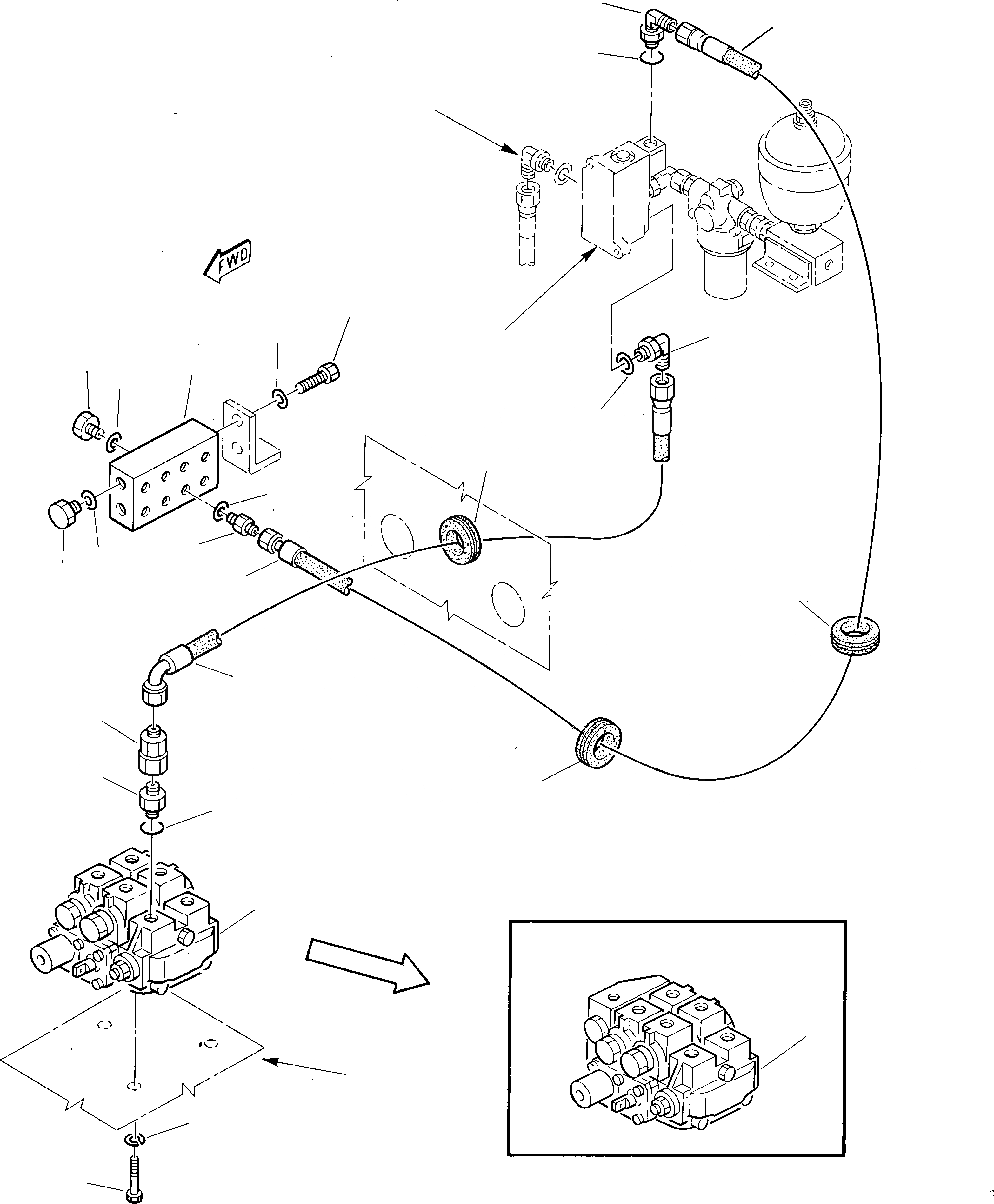 Схема запчастей Komatsu 245 - ГИДРОЛИНИЯ СЕРВОУПРАВЛ. (1 ЧАСТЬ) УПРАВЛ-Е РАБОЧИМ ОБОРУДОВАНИЕМ
