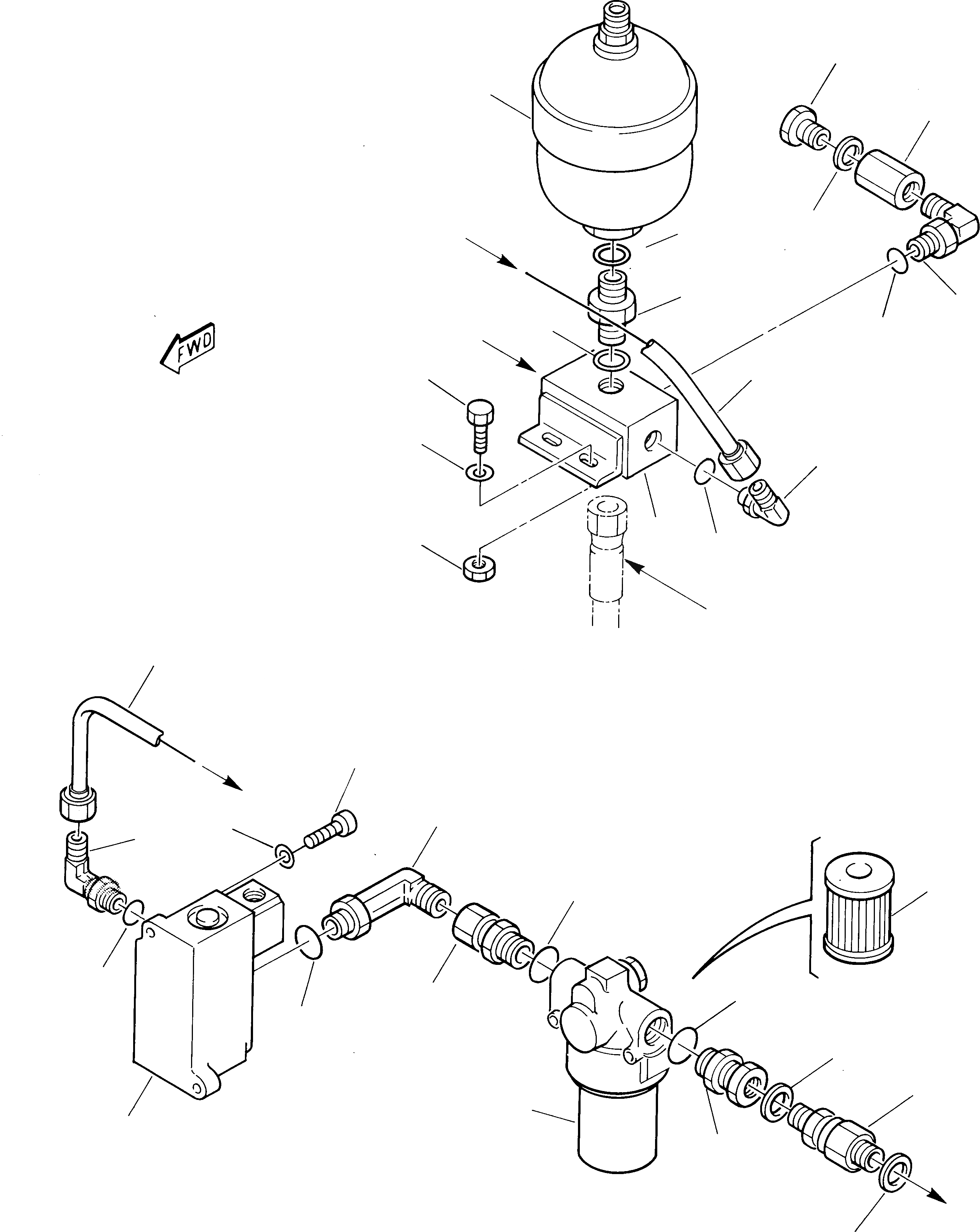 Схема запчастей Komatsu 245 - ГИДРОЛИНИЯ СЕРВОУПРАВЛ. (2 ЧАСТЬ) УПРАВЛ-Е РАБОЧИМ ОБОРУДОВАНИЕМ