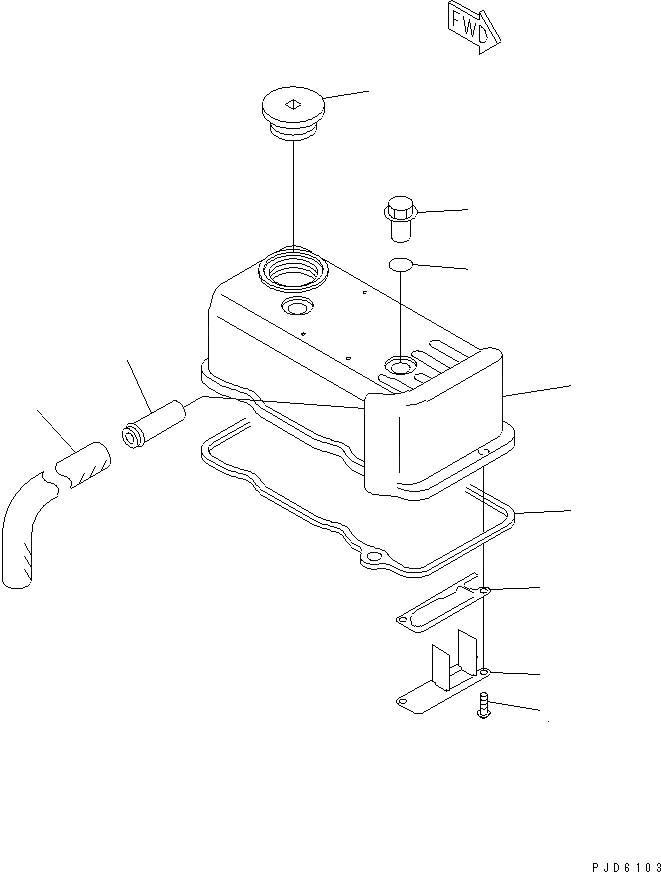Схема запчастей Komatsu 2D68E-N3CB - ГОЛОВКА ЦИЛИНДРОВ COVER(№N7-) ДВИГАТЕЛЬ