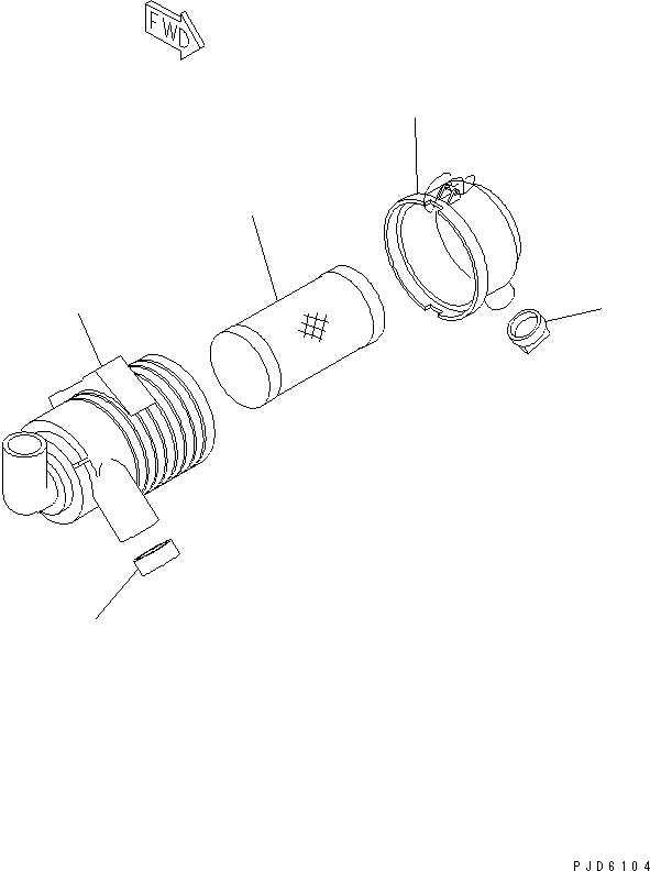 Схема запчастей Komatsu 2D68E-N3CB - ВОЗДУХООЧИСТИТЕЛЬ(№N7-) ДВИГАТЕЛЬ