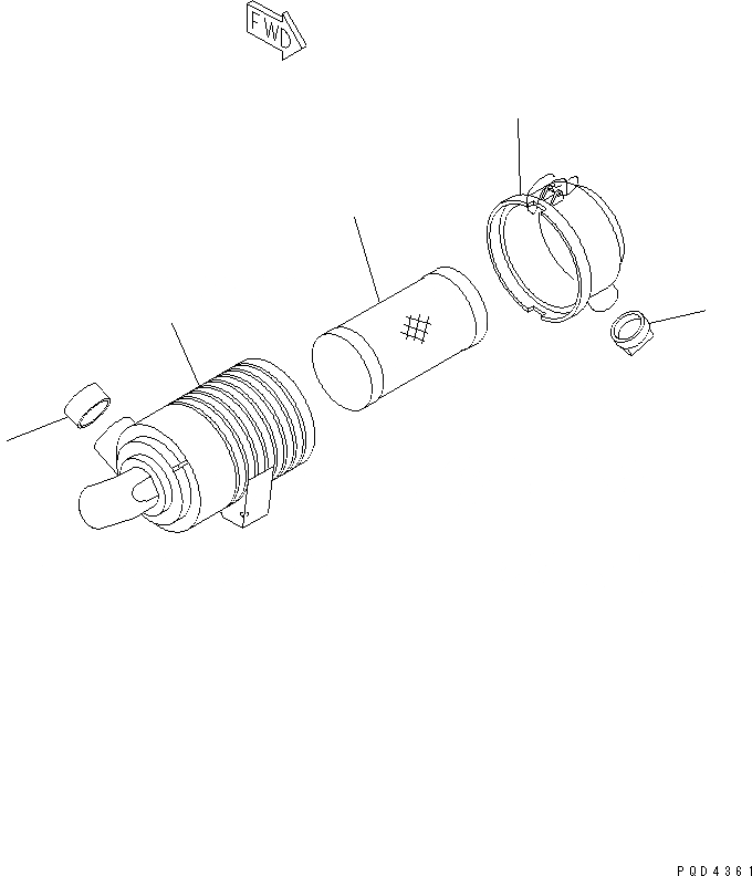 Схема запчастей Komatsu 2D68E-N3A - ВОЗДУХООЧИСТИТЕЛЬ ДВИГАТЕЛЬ