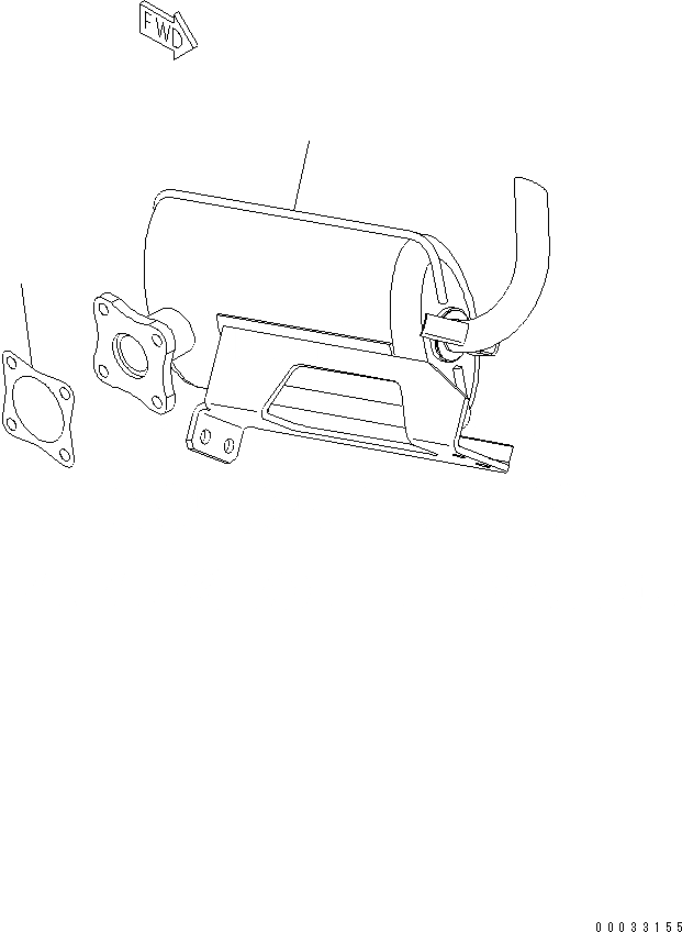 Схема запчастей Komatsu 2D70E-5S-BA - ГЛУШИТЕЛЬ (ПОСТАВЛЯЕТСЯ ДОПОЛНИТЕЛЬНО) ДВИГАТЕЛЬ