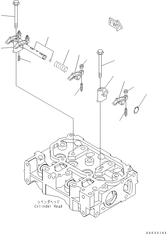 Схема запчастей Komatsu 2D70E-5S-BA - КОРОМЫСЛО ДВИГАТЕЛЬ