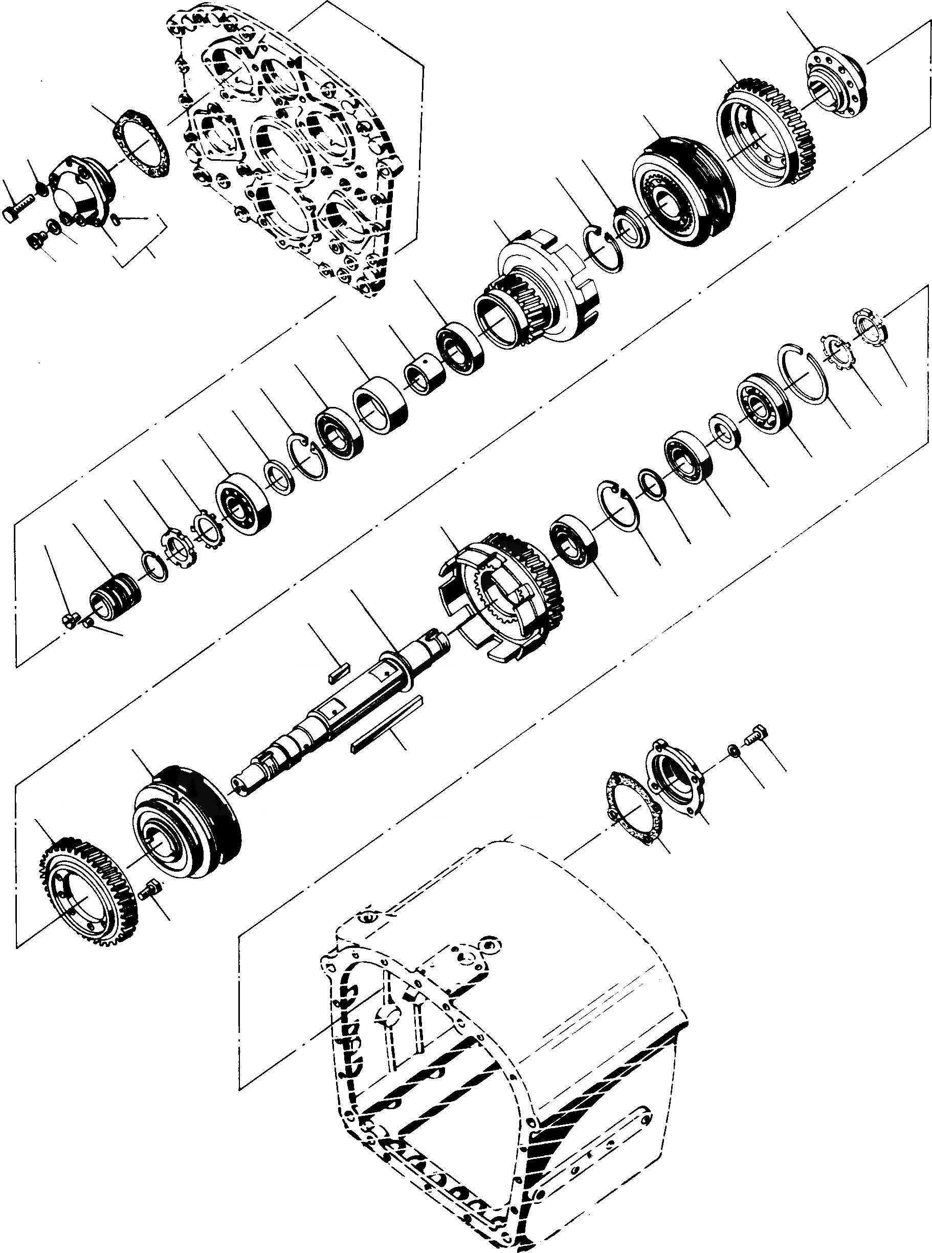 Схема запчастей Komatsu 35D - ПРИВОДS И ВАЛS ТРАНСМИССИЯ И ЗАДН. МОСТ