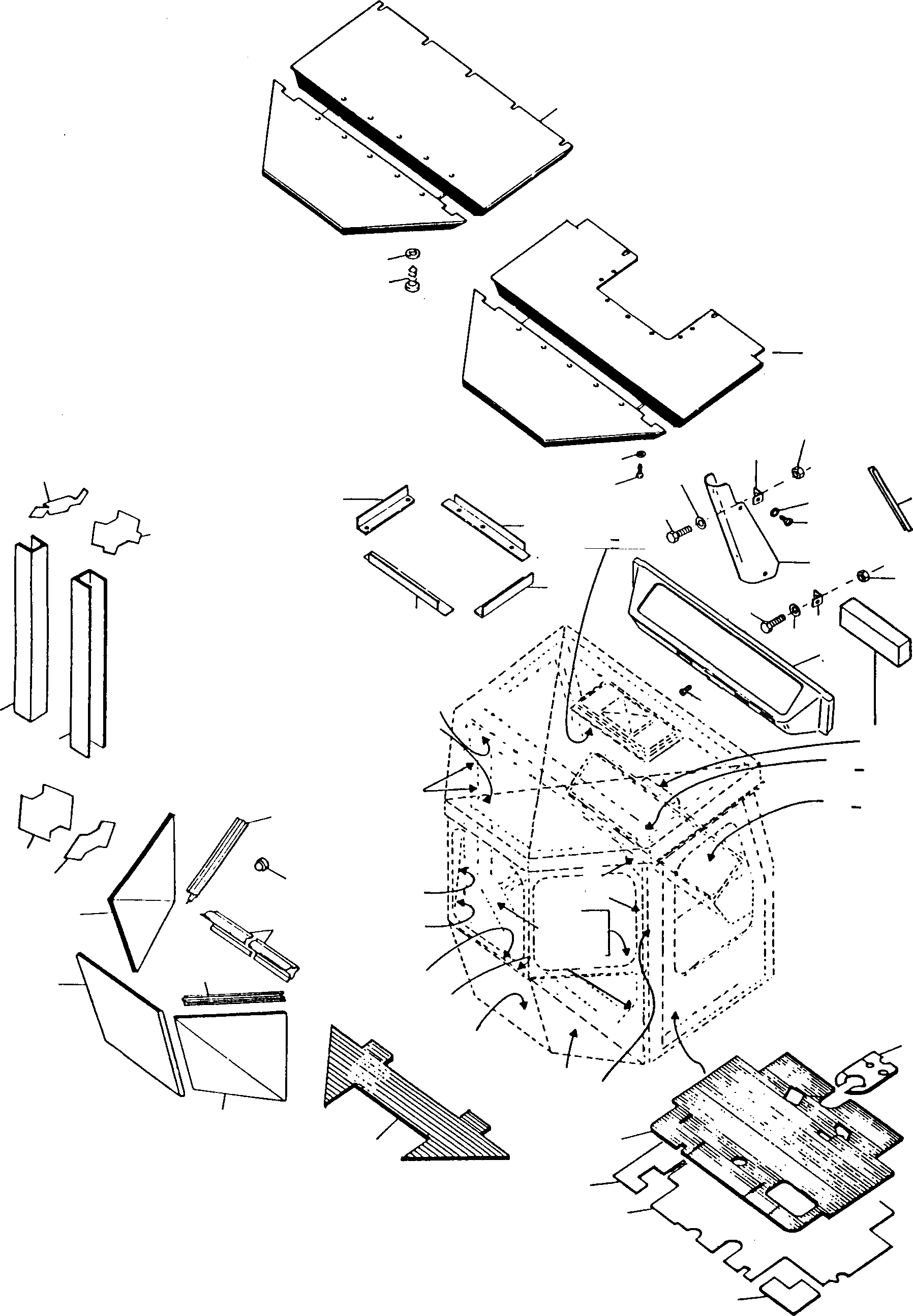 Схема запчастей Komatsu 35D - SOUNDЗАЩИТАING OF КАБИНА ШАССИ И SUPERSTRUCTURE