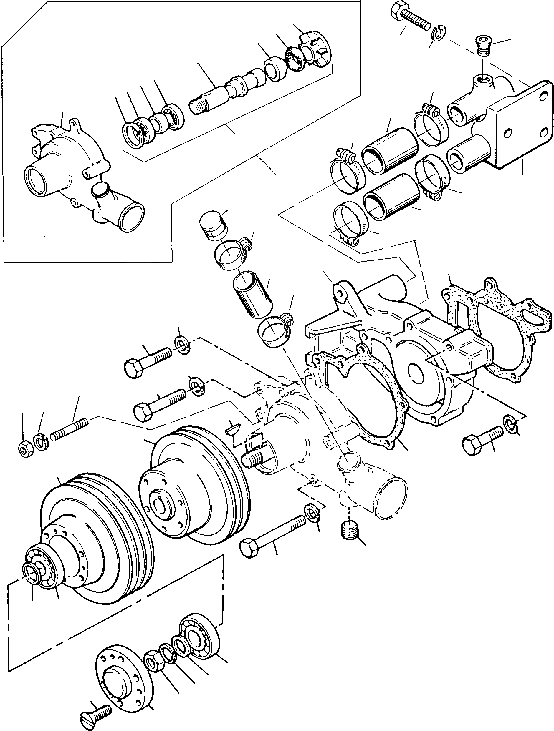 Схема запчастей Komatsu 35D - ВОДЯНАЯ ПОМПА ДВИГАТЕЛЬ, АКСЕССУАРЫ И ЭЛЕКТРИЧ. СИСТЕМА