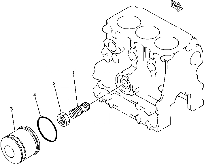Схема запчастей Komatsu 3D63-1A - МАСЛ. ФИЛЬТР СИСТЕМА СМАЗКИ МАСЛ. СИСТЕМА