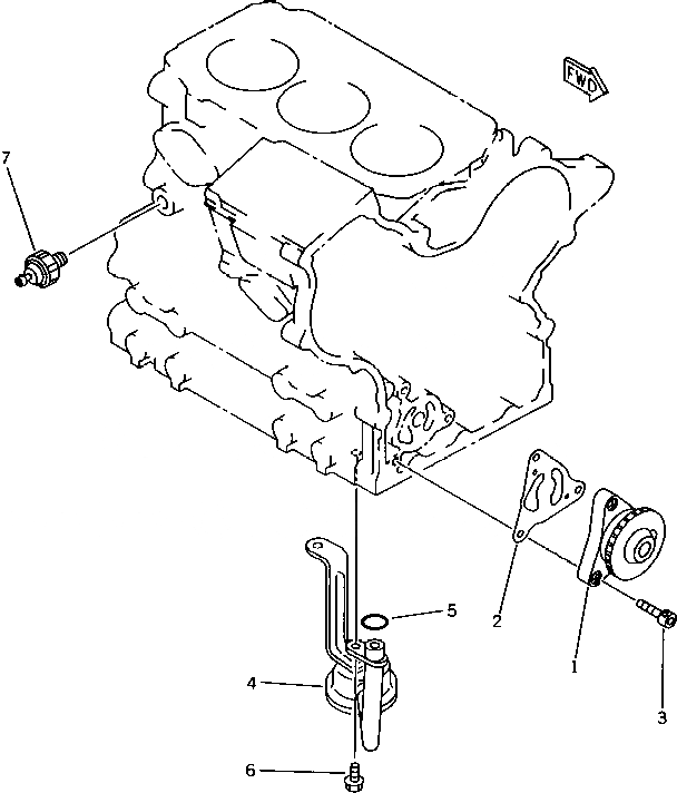 Схема запчастей Komatsu 3D68E-3B - СМАЗЫВ. НАСОС СИСТЕМА СМАЗКИ МАСЛ. СИСТЕМА