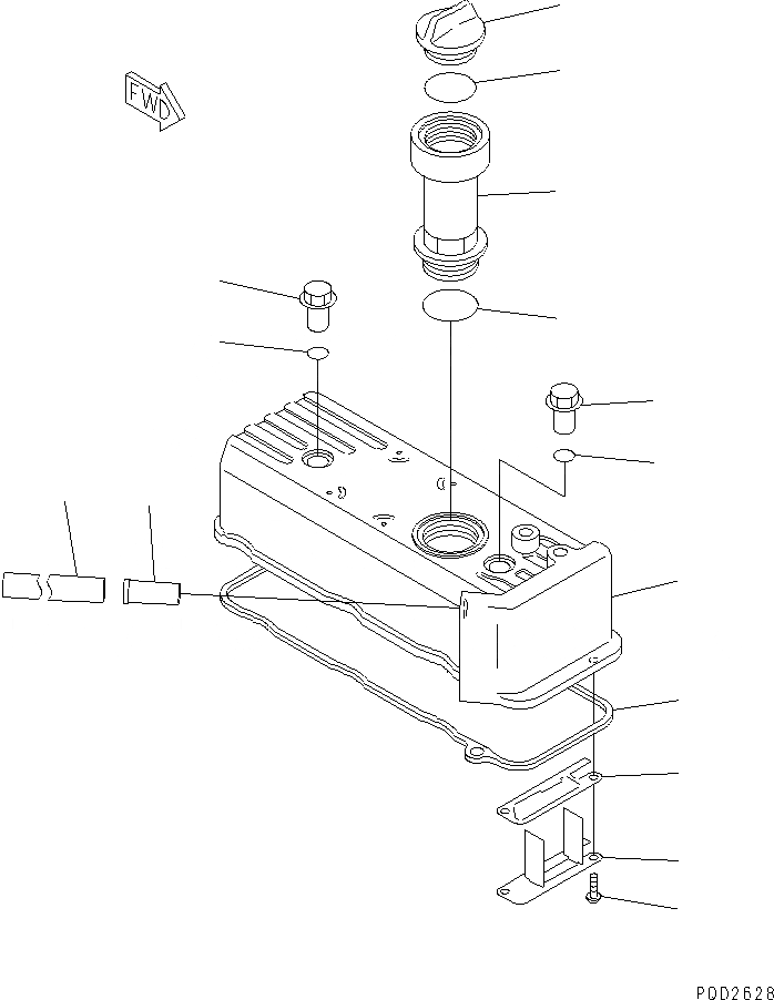 Схема запчастей Komatsu 3D68E-N3A - ГОЛОВКА ЦИЛИНДРОВ COVER ДВИГАТЕЛЬ