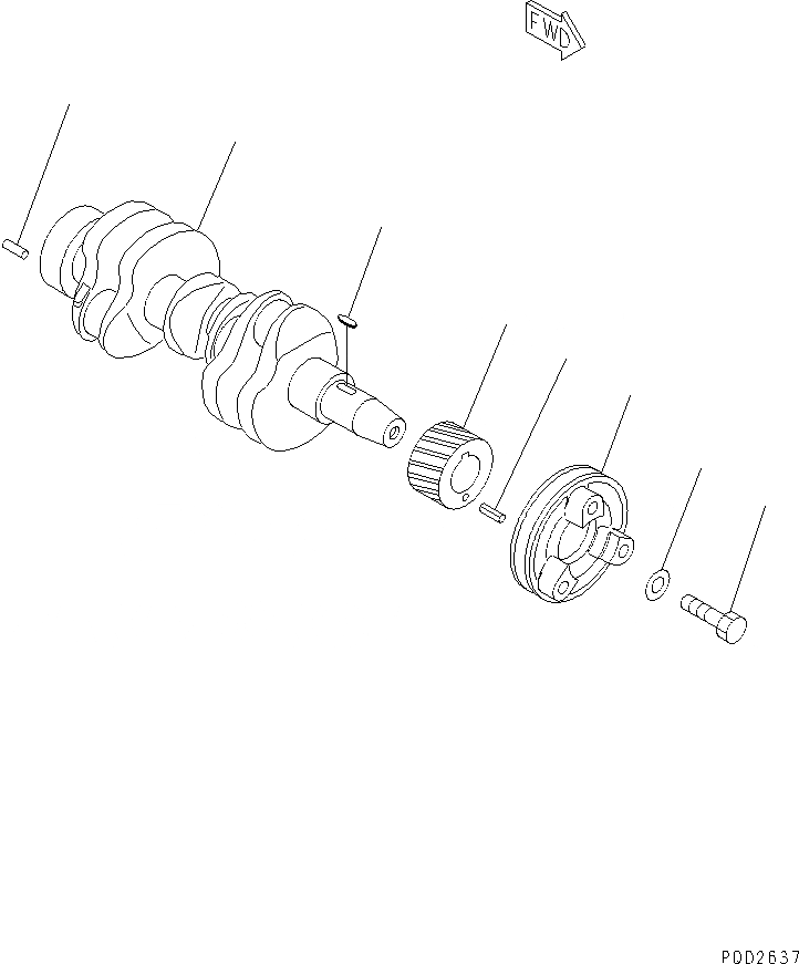 Схема запчастей Komatsu 3D68E-N3A - КОЛЕНВАЛ ДВИГАТЕЛЬ