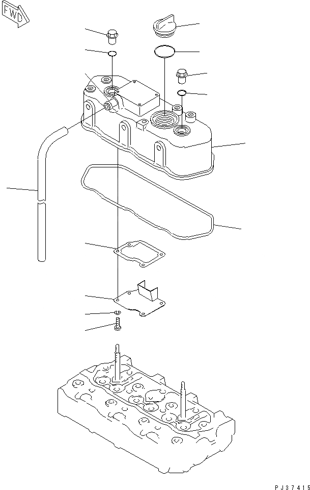 Схема запчастей Komatsu 3D72-2GA - ГОЛОВКА ЦИЛИНДРОВ COVER ГОЛОВКА ЦИЛИНДРОВ