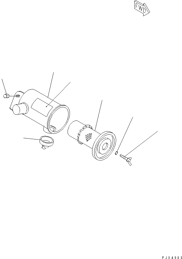 Схема запчастей Komatsu 3D72-2G - ВОЗДУХООЧИСТИТЕЛЬ ГОЛОВКА ЦИЛИНДРОВ