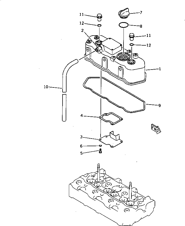 Схема запчастей Komatsu 3D72N-2BB - ГОЛОВКА ЦИЛИНДРОВ COVER ГОЛОВКА ЦИЛИНДРОВ