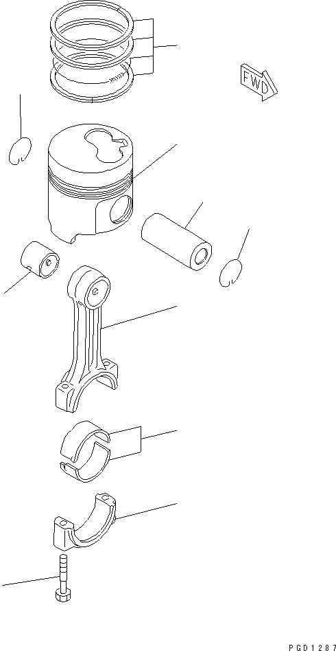 Схема запчастей Komatsu 3D74E-N3A - ПОРШЕНЬ И ШАТУН ДВИГАТЕЛЬ