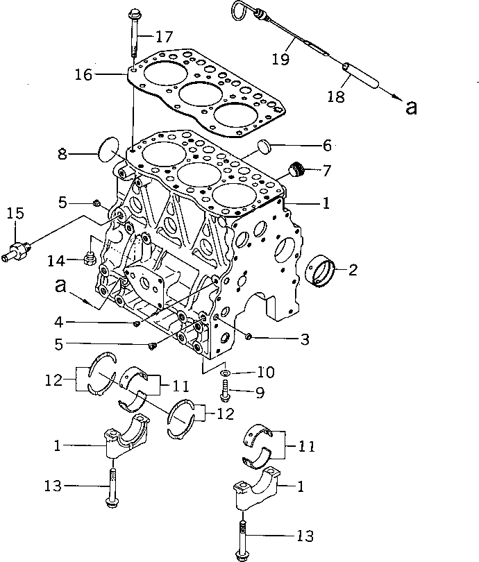 Схема запчастей Komatsu 3D75N-1YC - - -