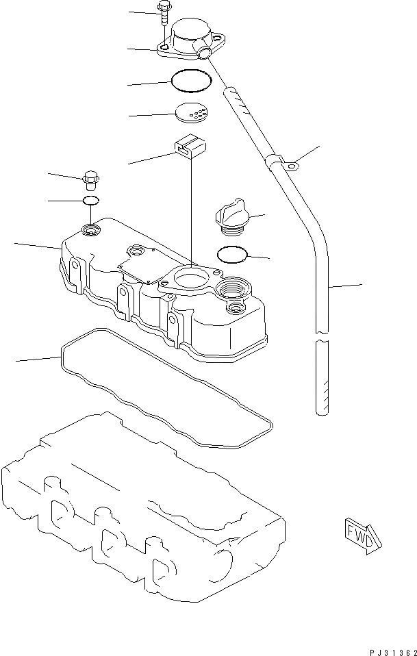Схема запчастей Komatsu 3D78-1E - ГОЛОВКА ЦИЛИНДРОВ COVER ГОЛОВКА ЦИЛИНДРОВ