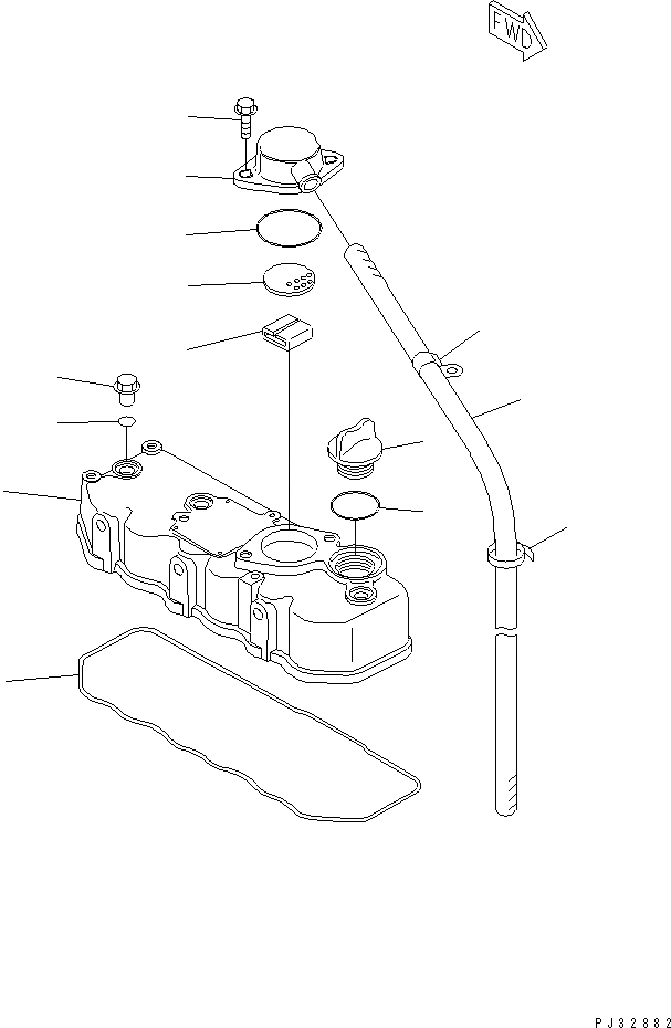 Схема запчастей Komatsu 3D78N-1C - ГОЛОВКА ЦИЛИНДРОВ COVER ГОЛОВКА ЦИЛИНДРОВ