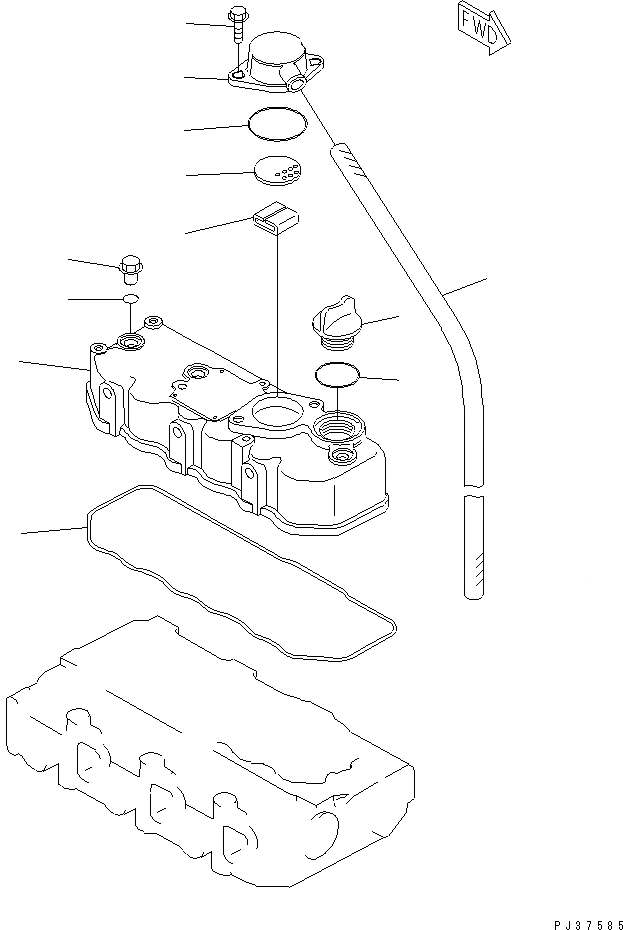 Схема запчастей Komatsu 3D78N-1B - ГОЛОВКА ЦИЛИНДРОВ COVER ГОЛОВКА ЦИЛИНДРОВ