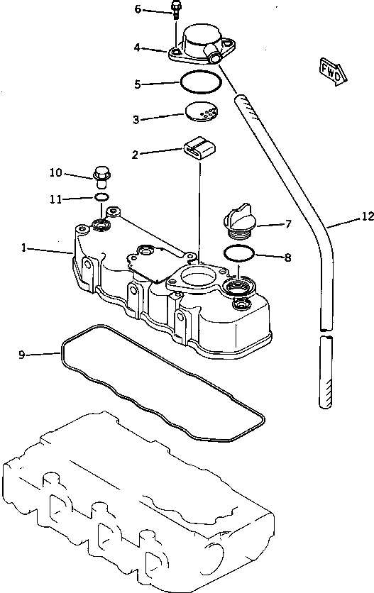 Схема запчастей Komatsu 3D78N-1B - ГОЛОВКА ЦИЛИНДРОВ COVER ГОЛОВКА ЦИЛИНДРОВ