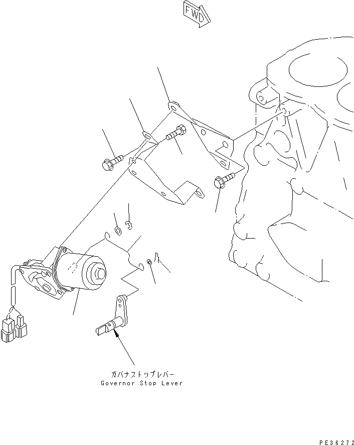 Схема запчастей Komatsu 3D78N-1A - СТОП МОТОР ДВИГАТЕЛЯ ТОПЛИВН. СИСТЕМА