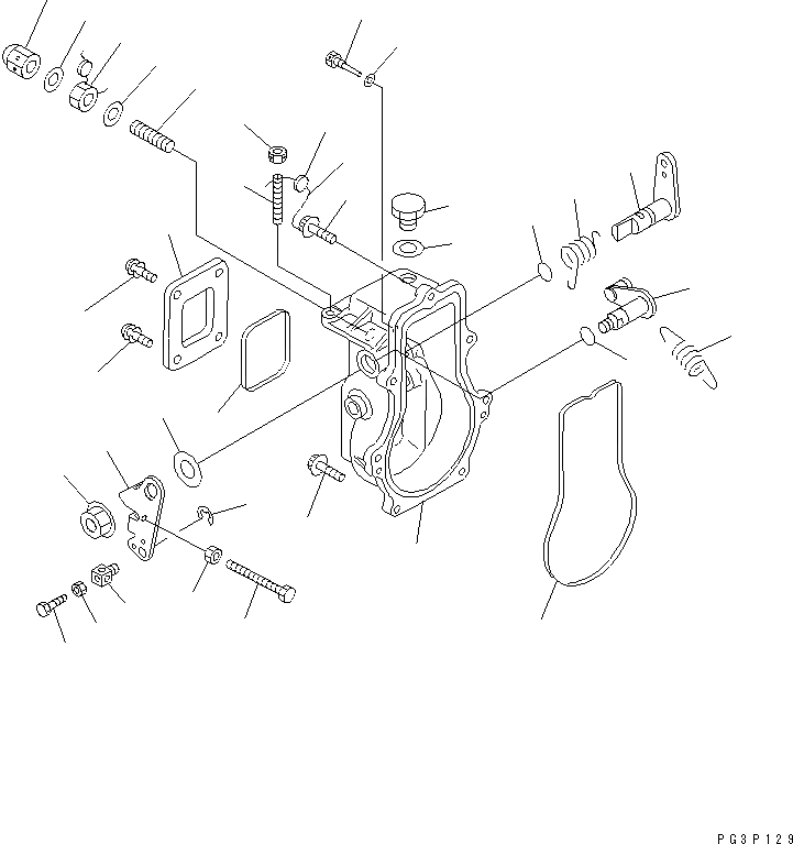 Схема запчастей Komatsu 3D78N-1E - ТОПЛ. НАСОС (РЕГУЛЯТОР) (/) ТОПЛИВН. СИСТЕМА