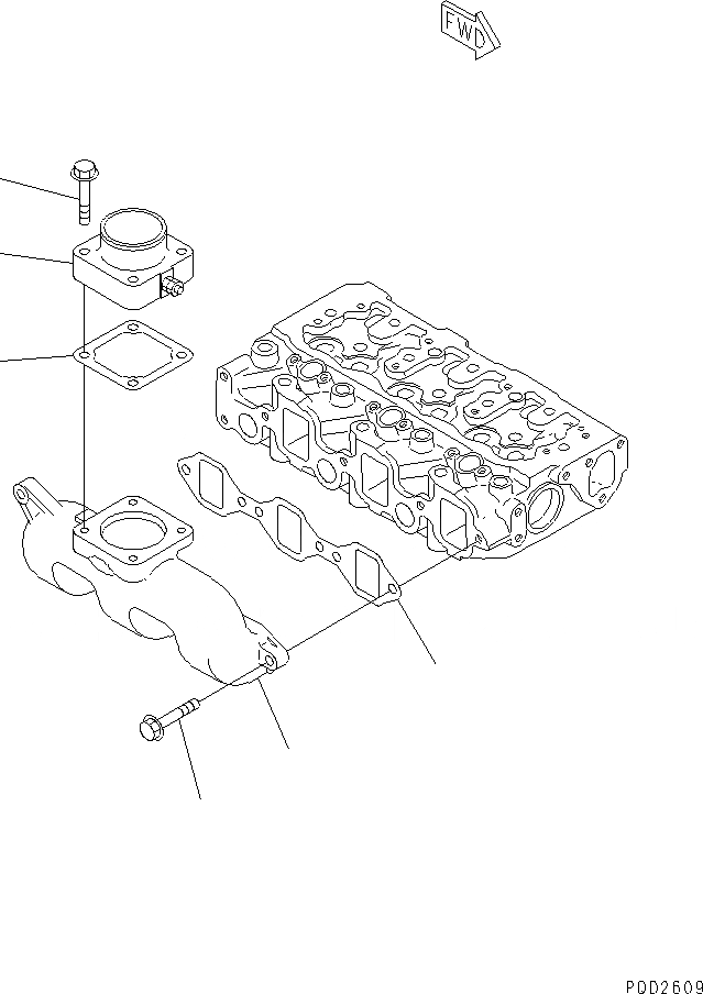 Схема запчастей Komatsu 3D82AE-3G - ТРУБОПРОВОД ВПУСКА ВОЗДУХА И СОЕДИН-Е(№9-) ДВИГАТЕЛЬ