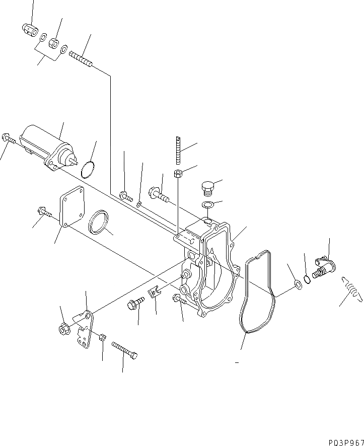 Схема запчастей Komatsu 3D82AE-3G - ТОПЛ. НАСОС (РЕГУЛЯТОР) (/) (ВНУТР. ЧАСТИ)(№9-) ДВИГАТЕЛЬ