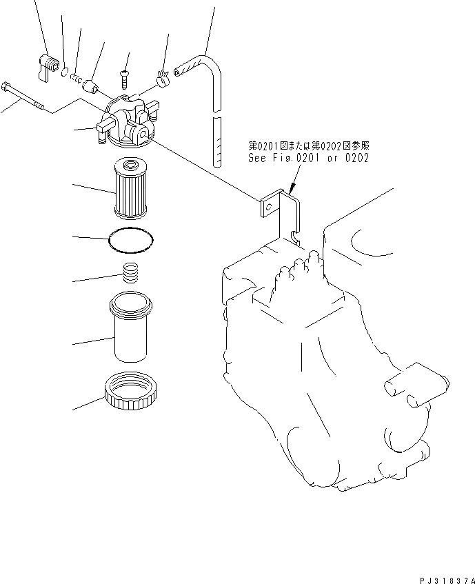 Схема запчастей Komatsu 3D84-1J - ТОПЛИВН. ФИЛЬТР. ТОПЛИВН. СИСТЕМА