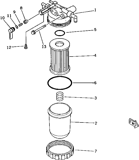 Схема запчастей Komatsu 3D84N-2C - ТОПЛИВН. ФИЛЬТР. ТОПЛИВН. СИСТЕМА