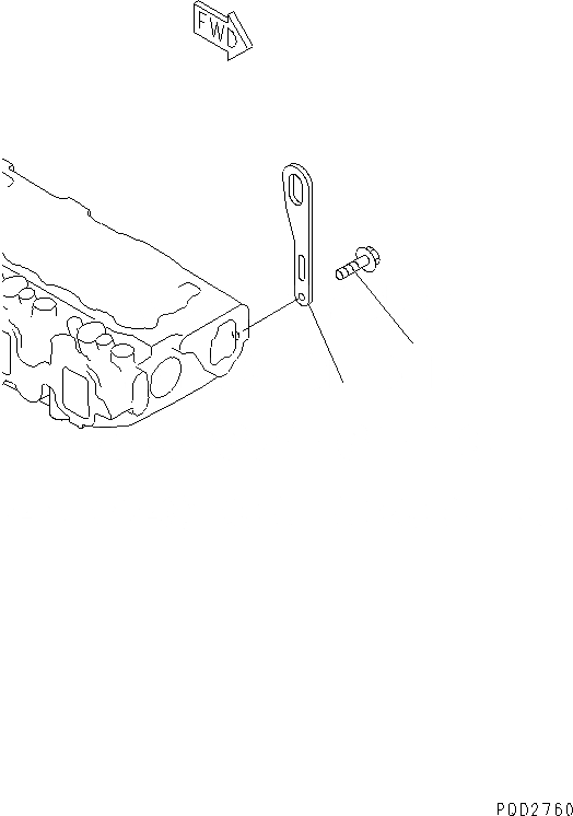 Схема запчастей Komatsu 3D88E-3A - ПЕРЕДН. ПОДВЕСН. КРОНШТЕЙН(№-) ДВИГАТЕЛЬ