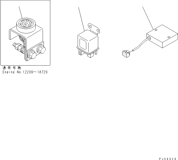 Схема запчастей Komatsu 3D95S-W-1D - СИГНАЛ ОБОГРЕВ-ЛЯ¤ РЕЛЕ¤ ТАЙМЕР ЭЛЕКТРИКА
