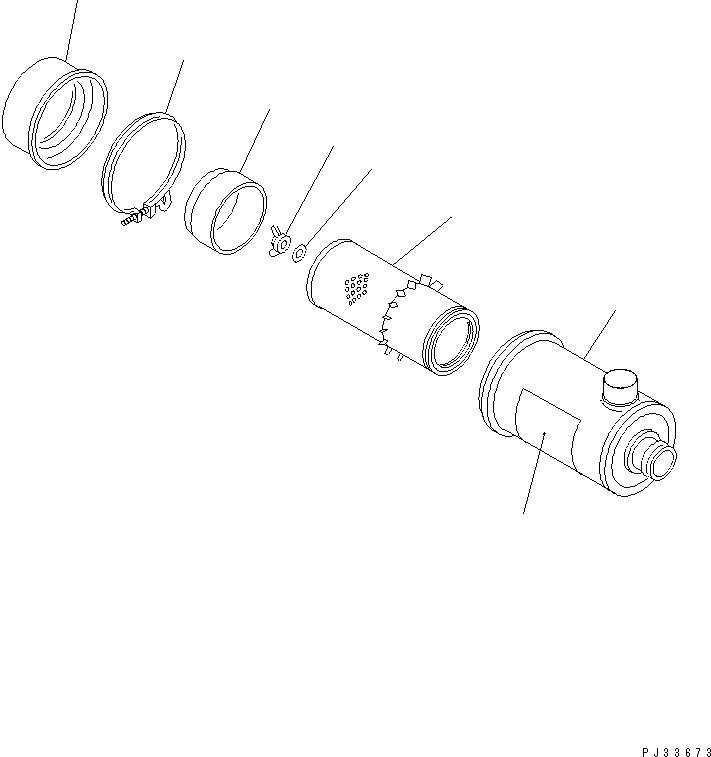 Схема запчастей Komatsu 3D95S-W-1E - ВОЗДУХООЧИСТИТЕЛЬ (ОДИНОЧН. ЭЛЕМЕНТ) ГОЛОВКА ЦИЛИНДРОВ